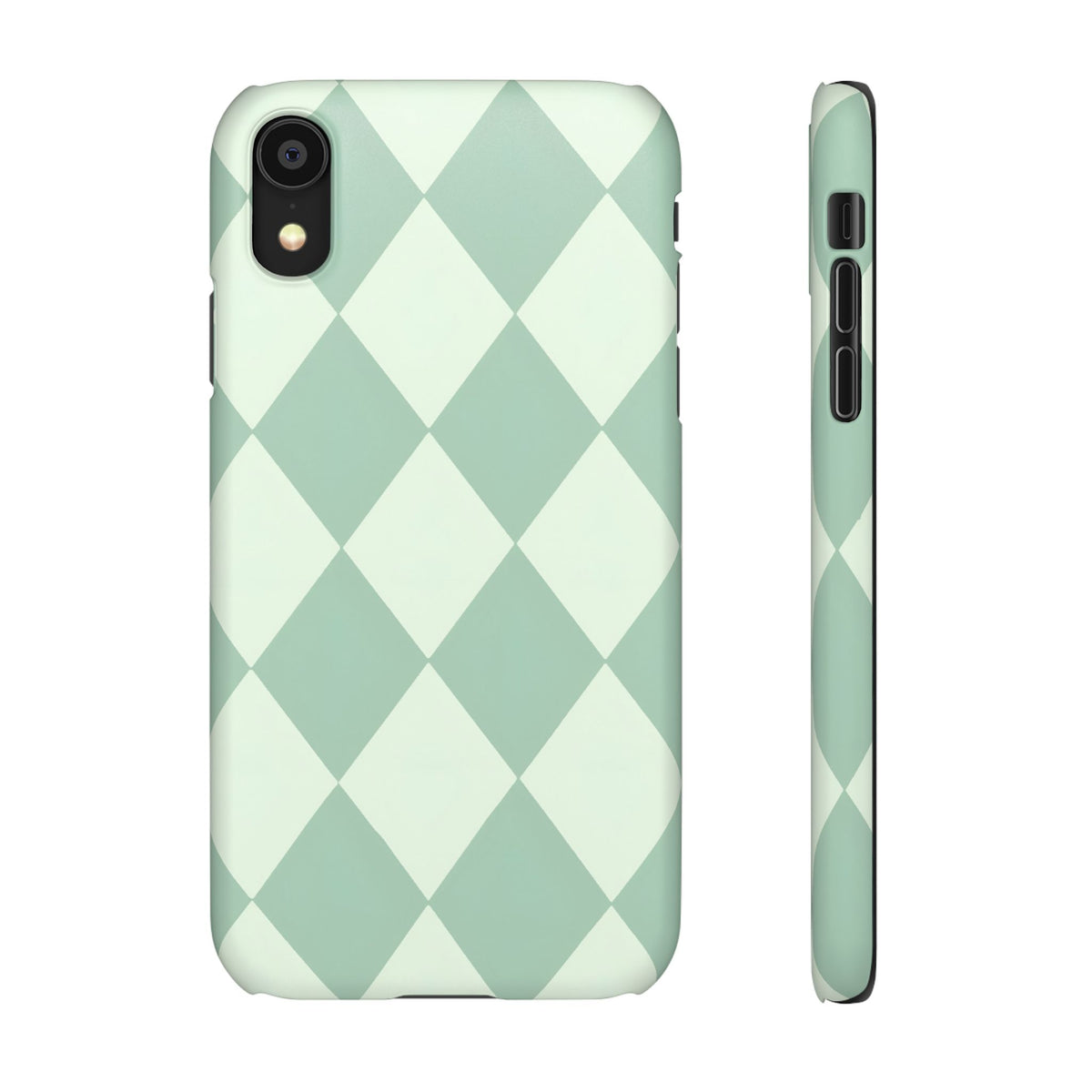 Mint Argyle Snap Phone Case