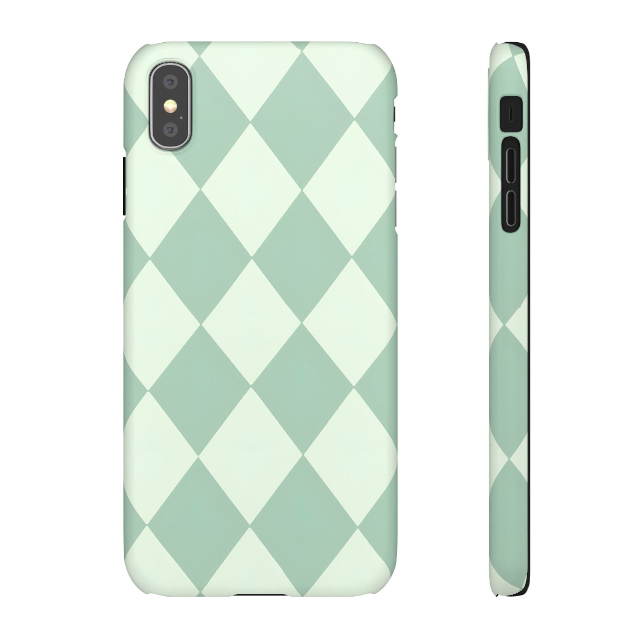 Mint Argyle Snap Phone Case