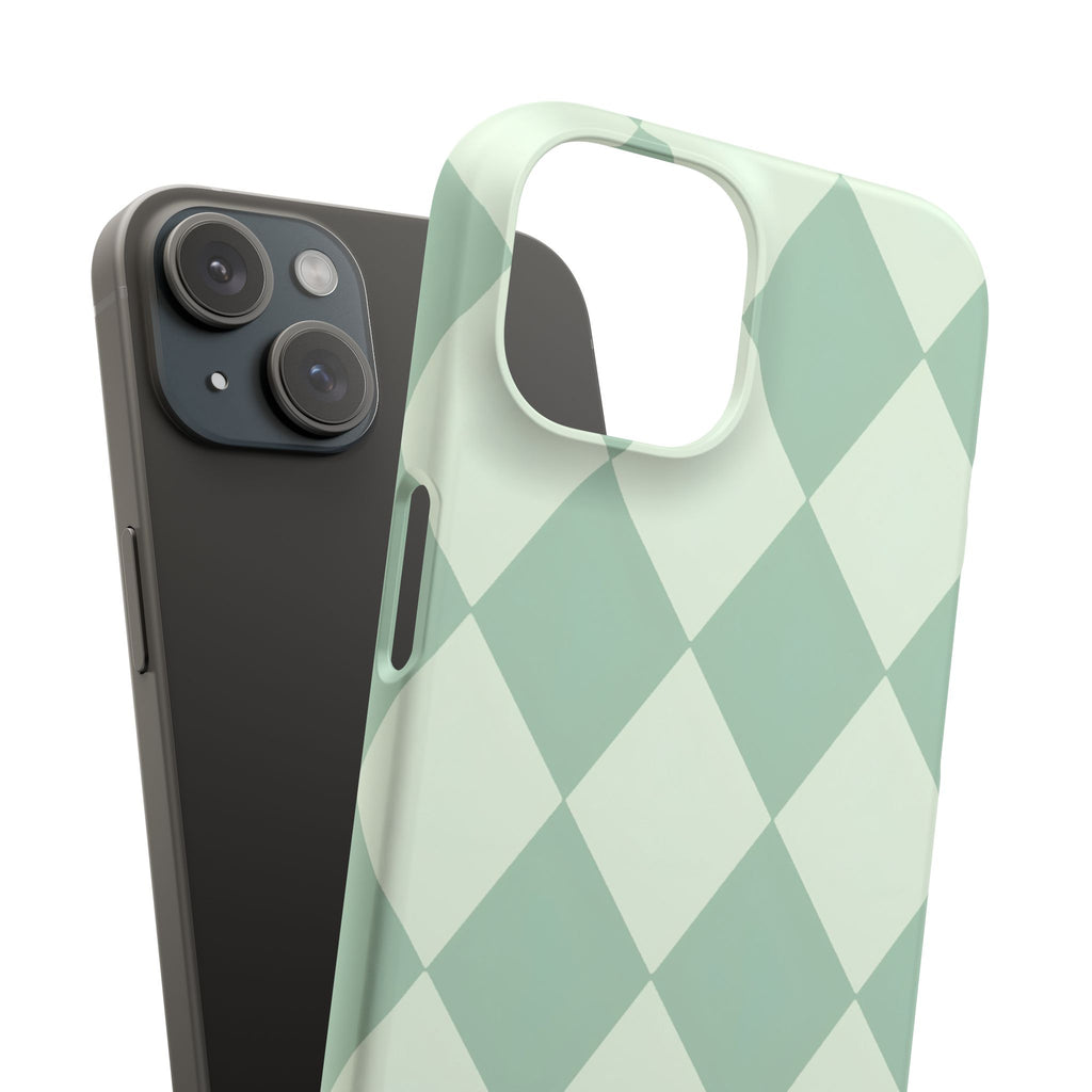 Mint Argyle Snap Phone Case