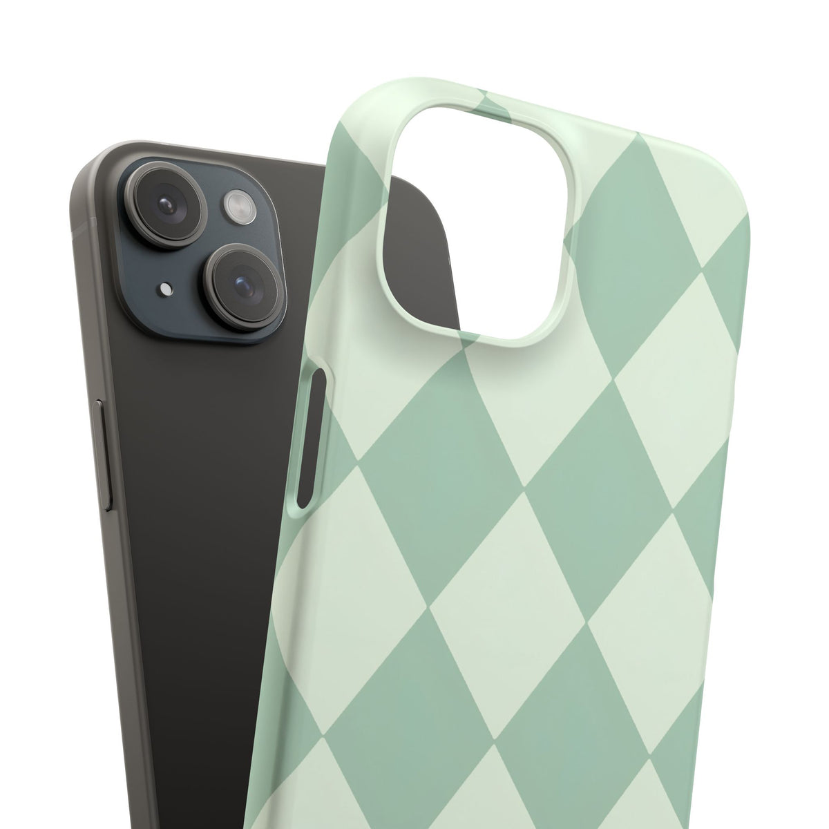 Mint Argyle Snap Phone Case