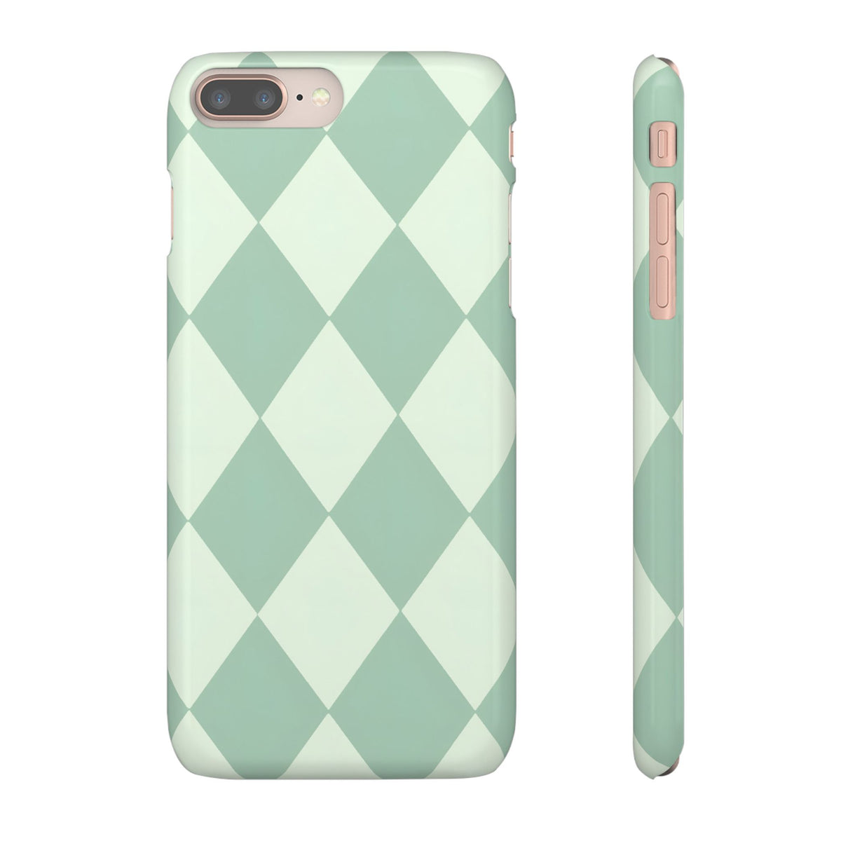 Mint Argyle Snap Phone Case