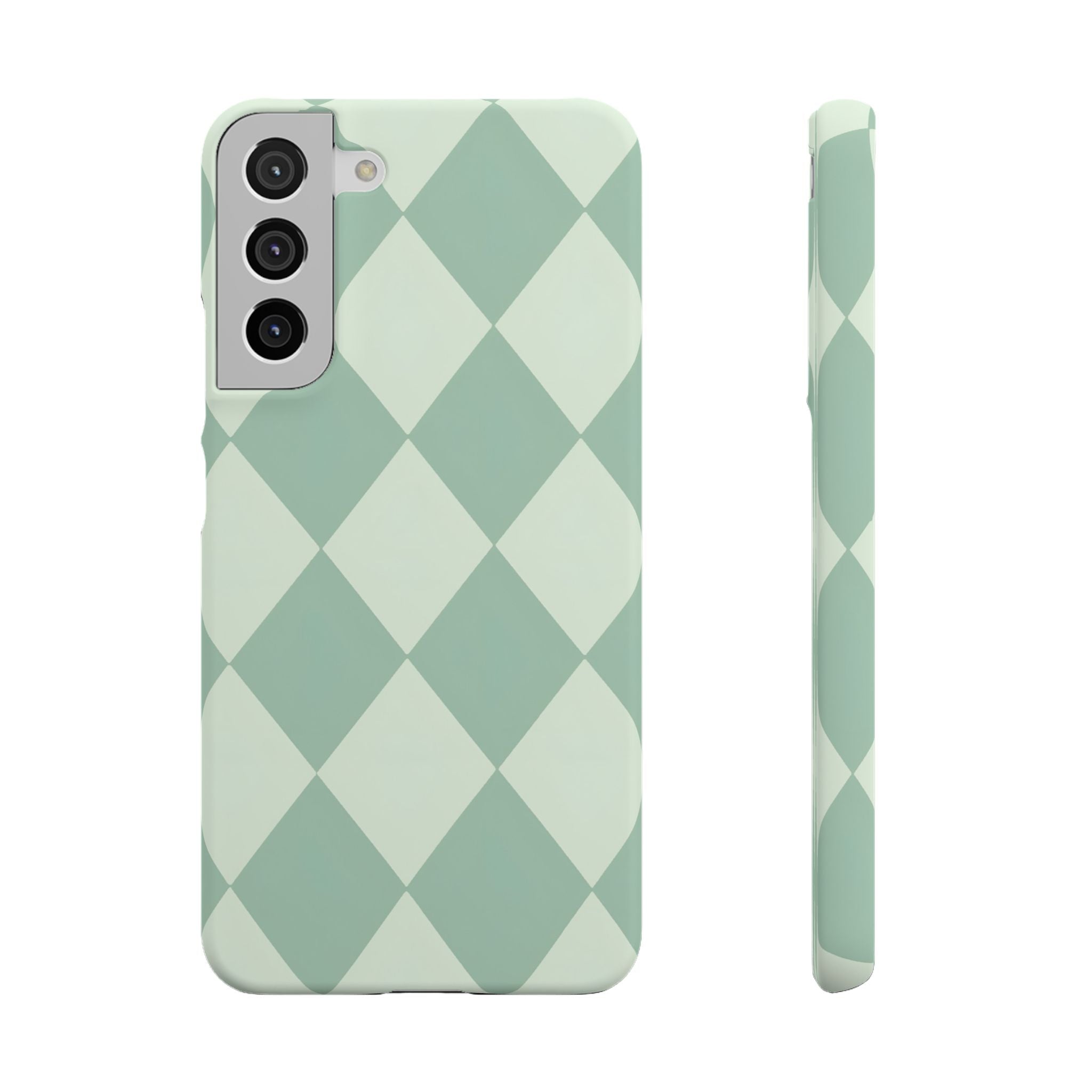 Mint Argyle Snap Phone Case