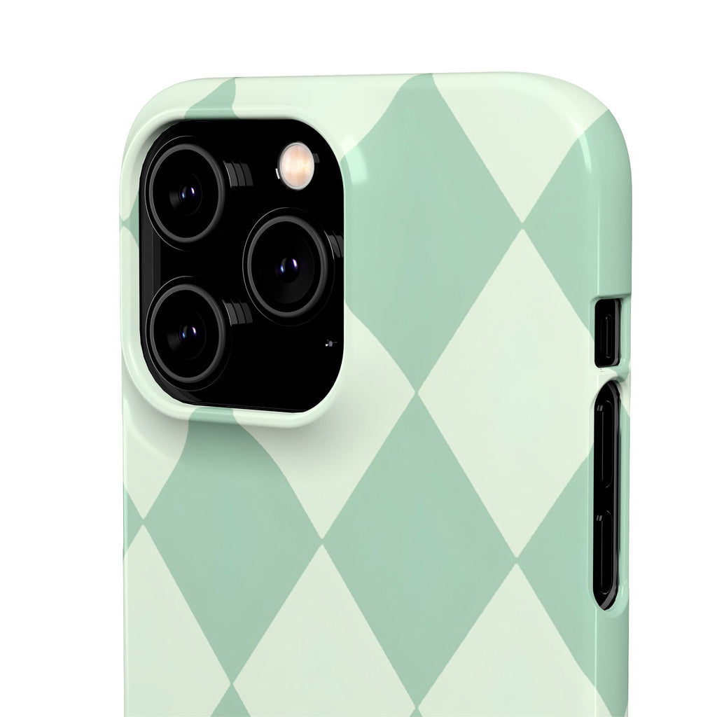 Mint Argyle Snap Phone Case