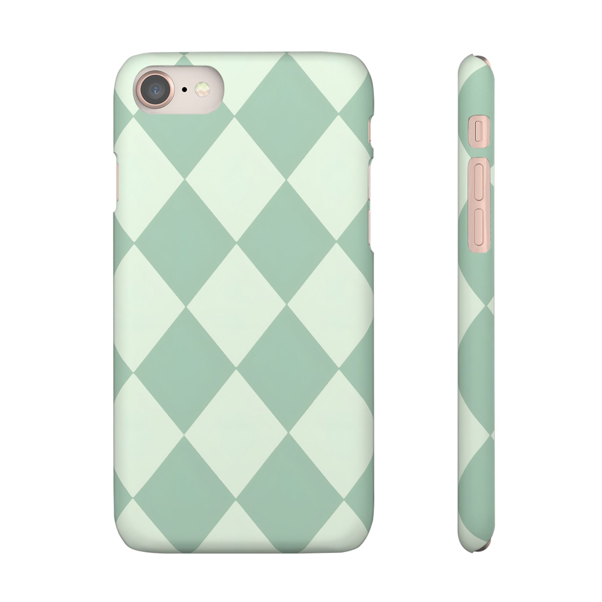 Mint Argyle Snap Phone Case