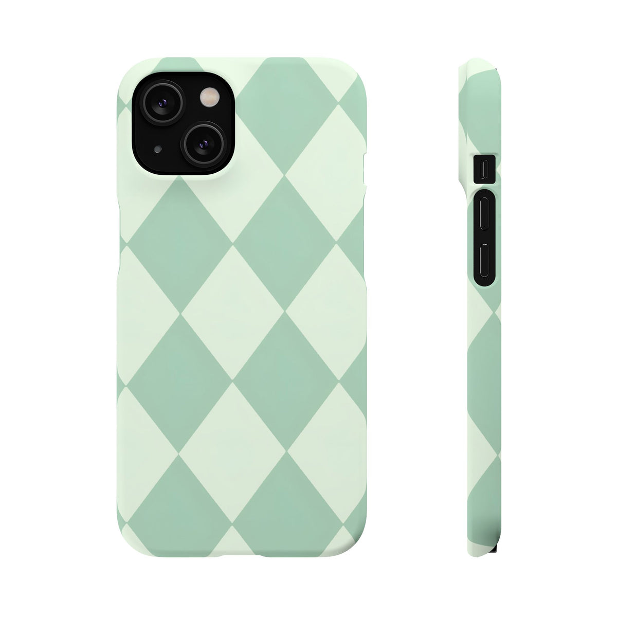 Mint Argyle Snap Phone Case