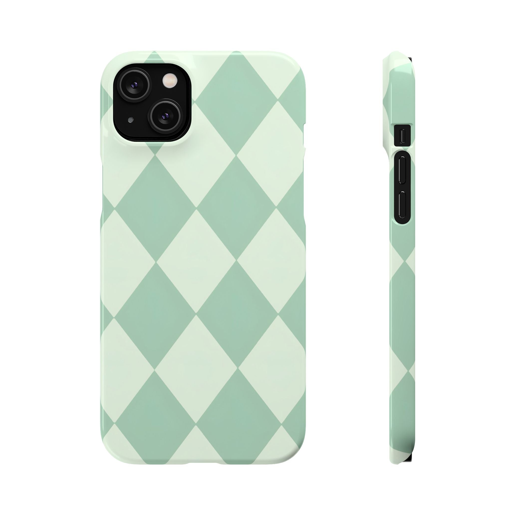 Mint Argyle Snap Phone Case