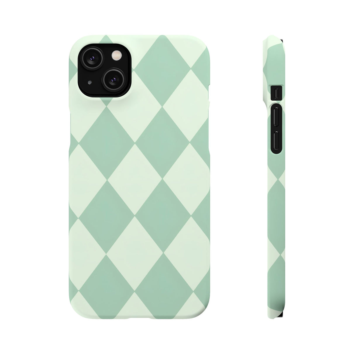 Mint Argyle Snap Phone Case