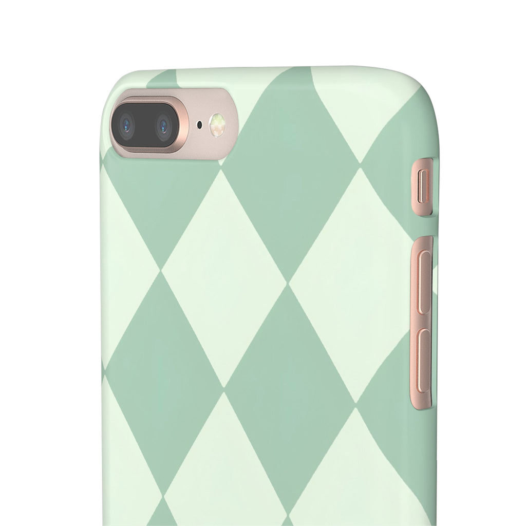 Mint Argyle Snap Phone Case