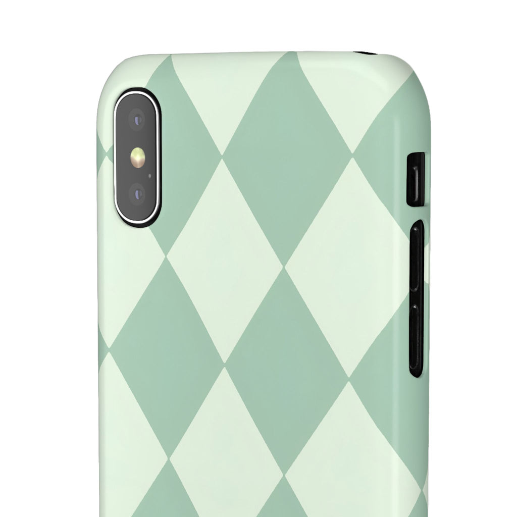 Mint Argyle Snap Phone Case