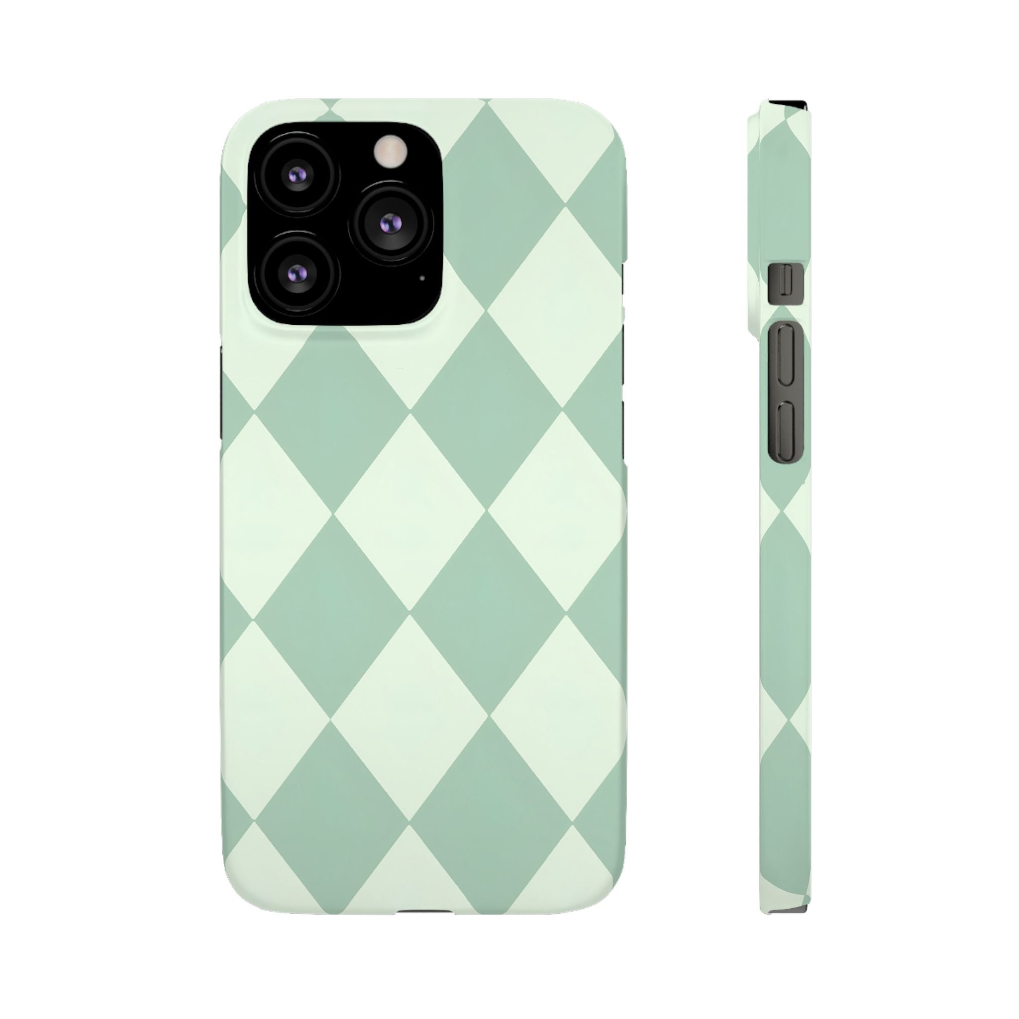 Mint Argyle Snap Phone Case
