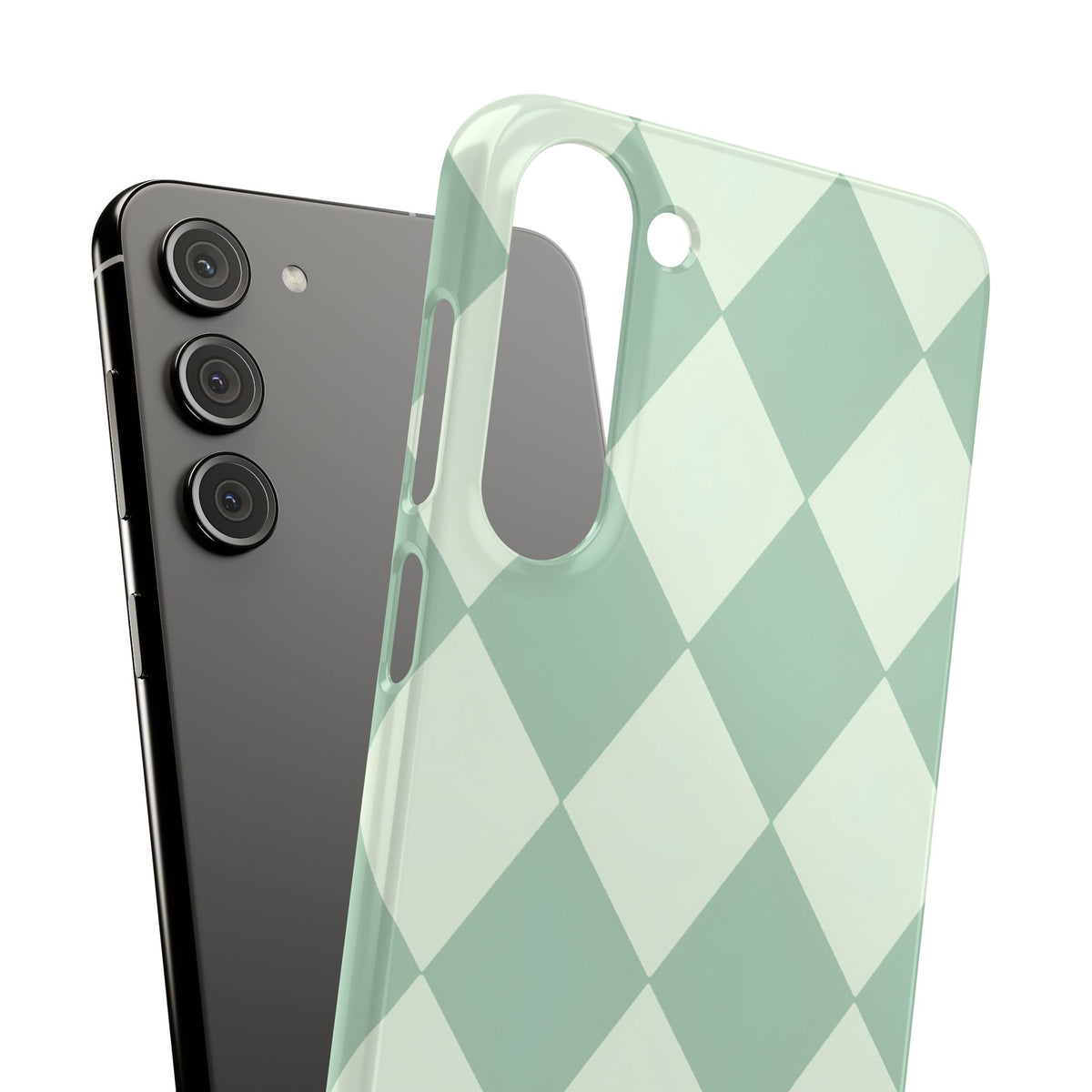 Mint Argyle Snap Phone Case