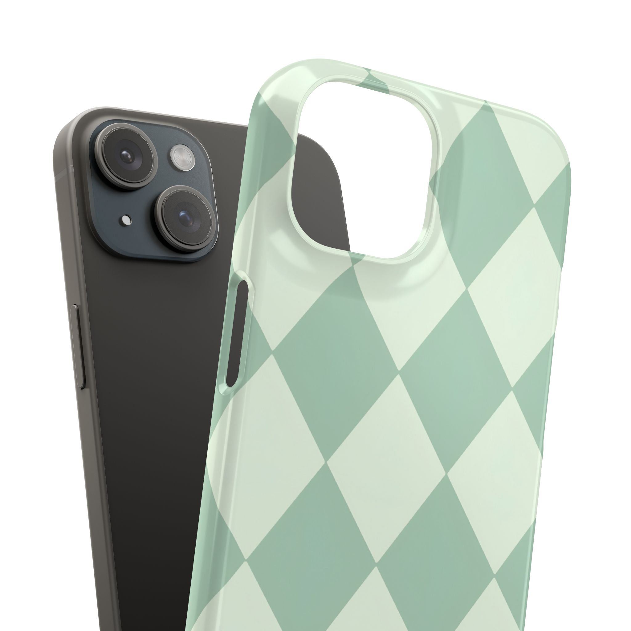 Mint Argyle Snap Phone Case