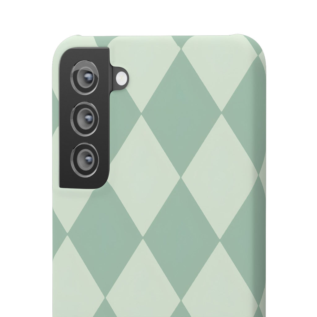 Mint Argyle Snap Phone Case