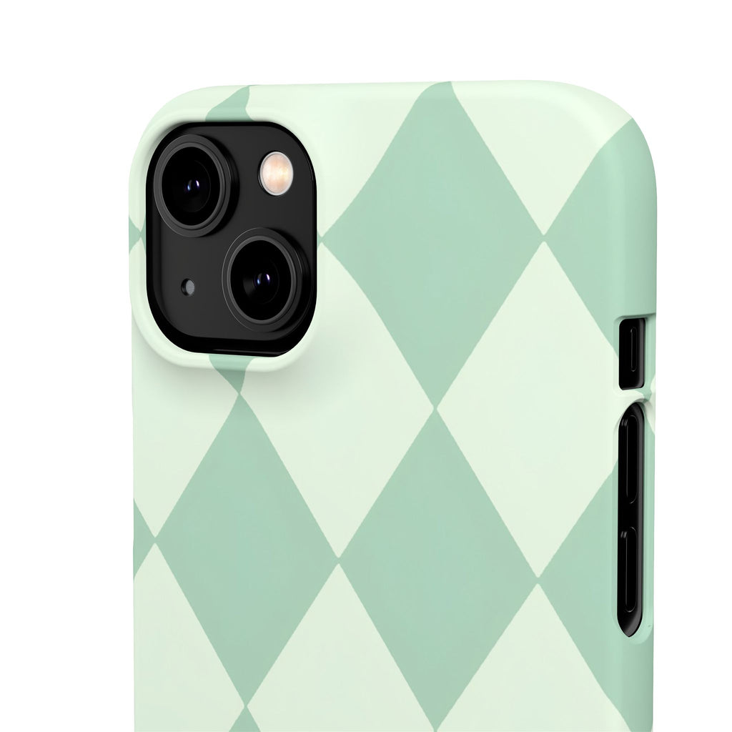 Mint Argyle Snap Phone Case