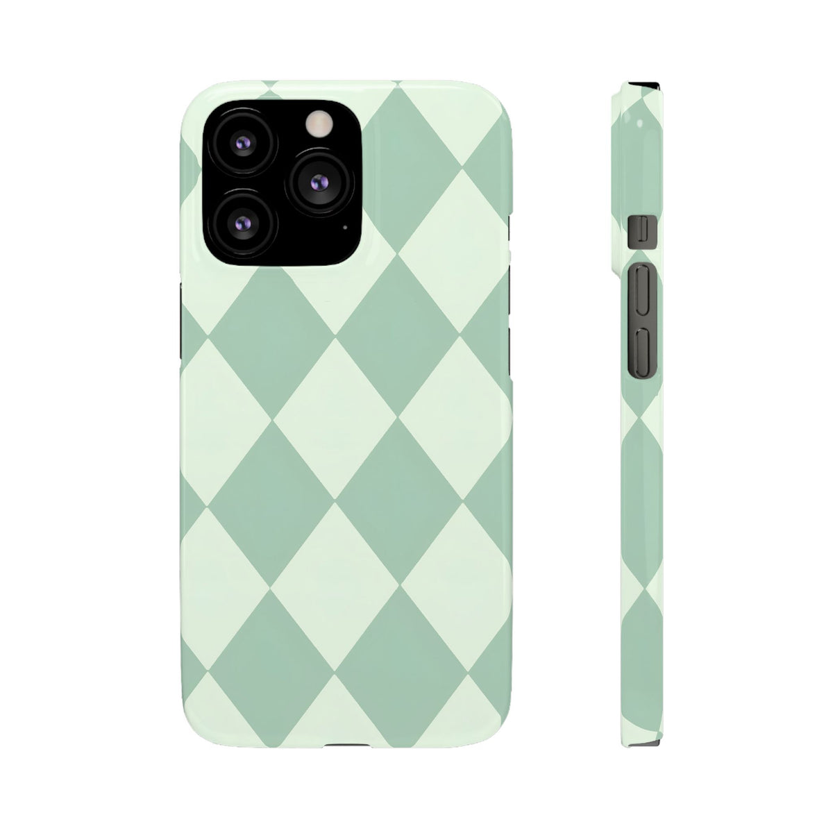 Mint Argyle Snap Phone Case