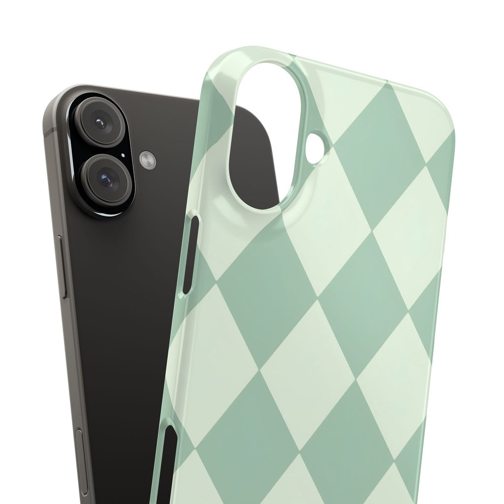 Mint Argyle Snap Phone Case