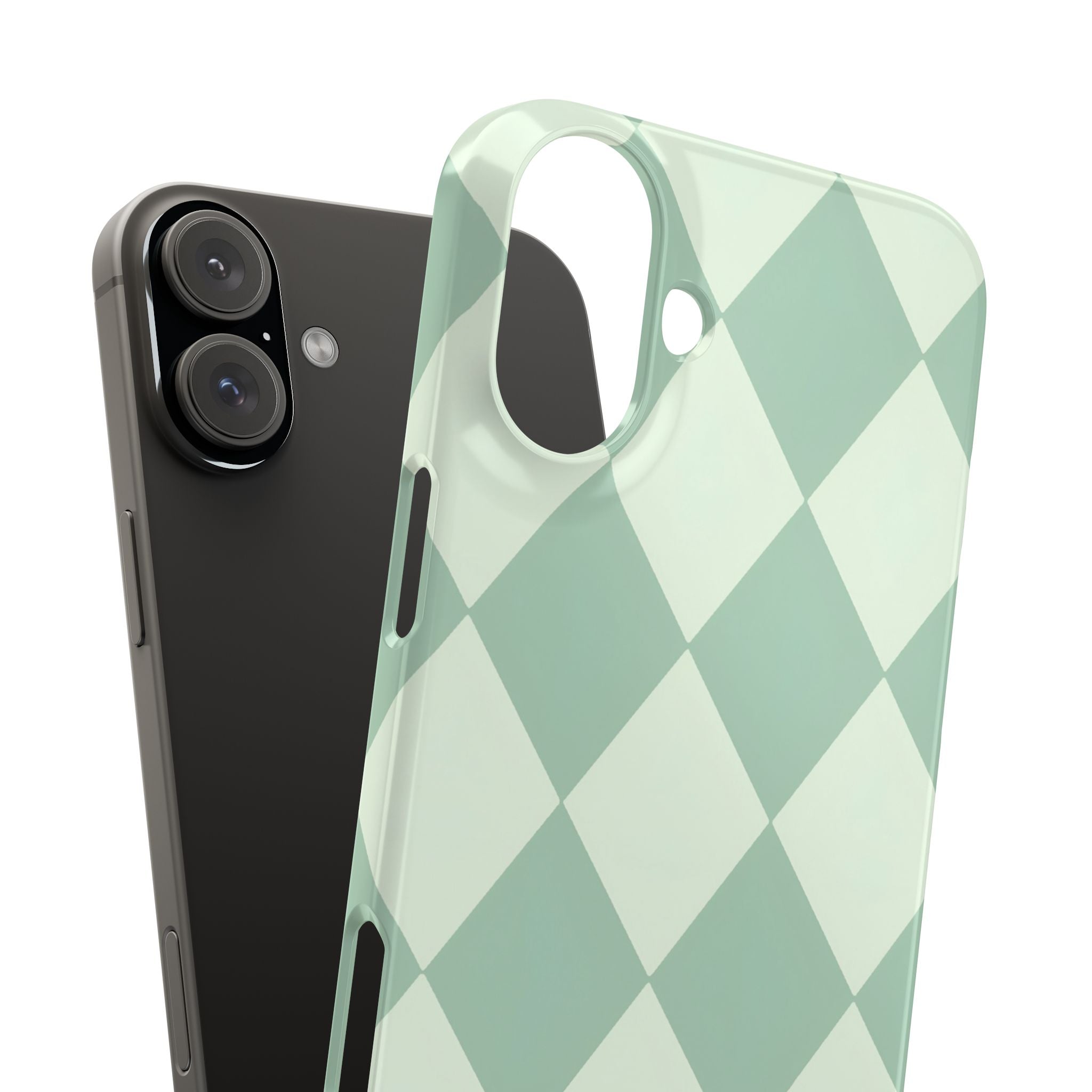 Mint Argyle Snap Phone Case