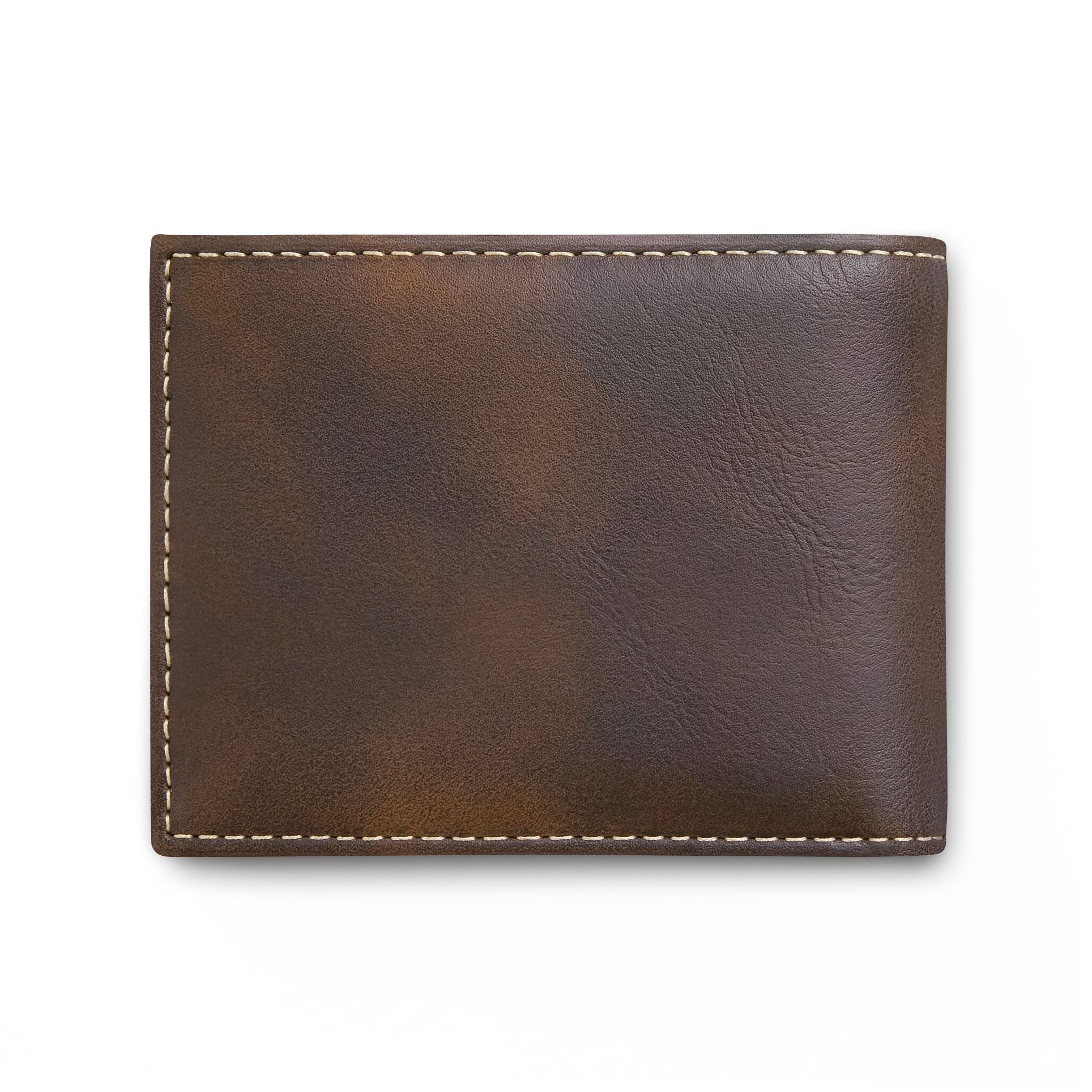 Leather Embossed Lucky Four-Leaf Clover Bi-Fold Wallet