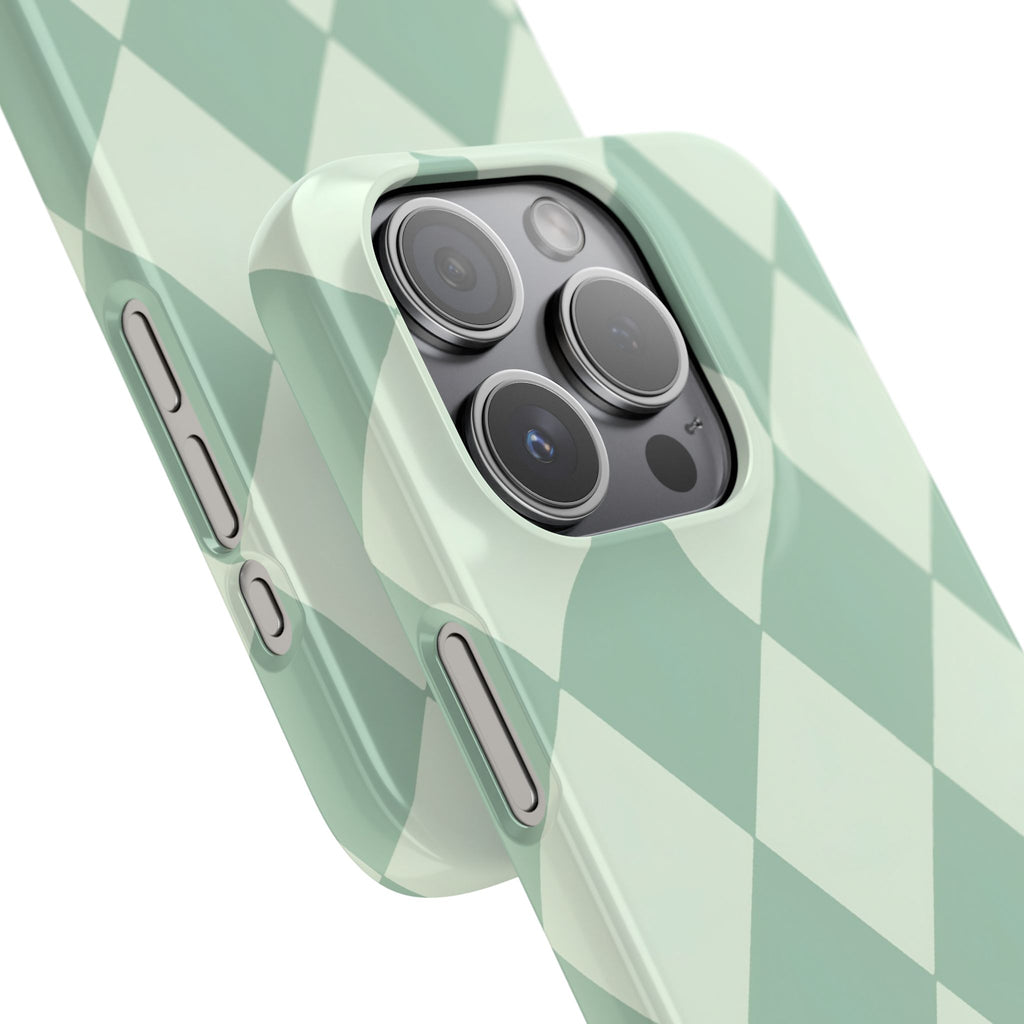 Mint Argyle Snap Phone Case