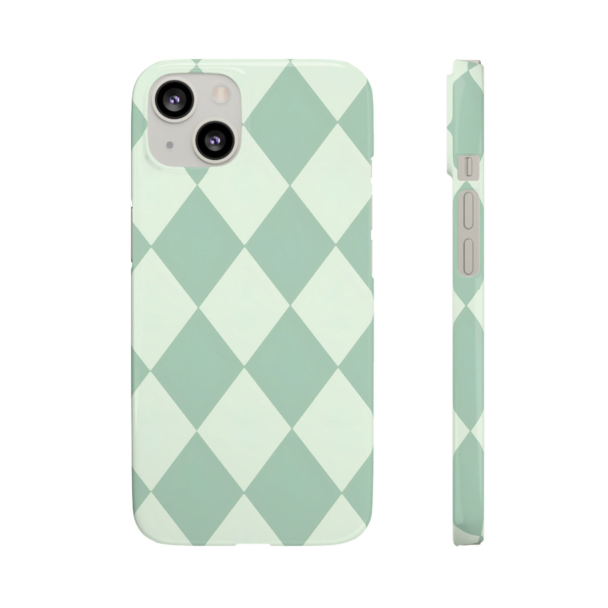 Mint Argyle Snap Phone Case