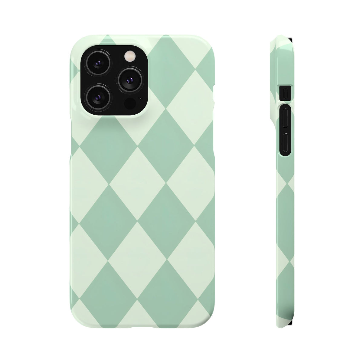 Mint Argyle Snap Phone Case