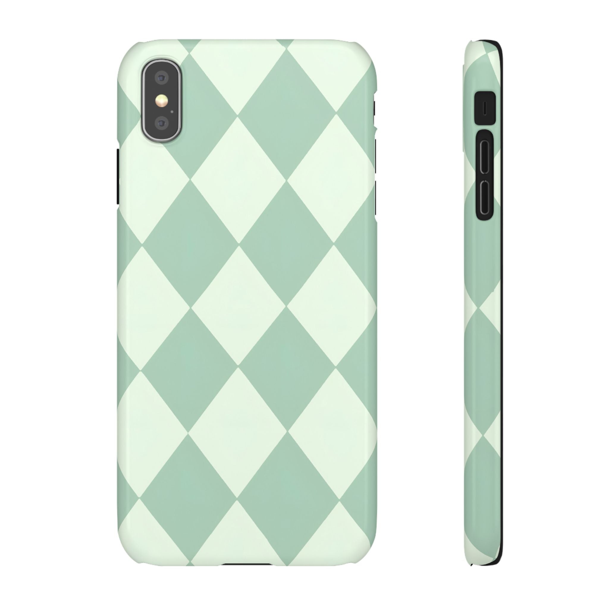 Mint Argyle Snap Phone Case