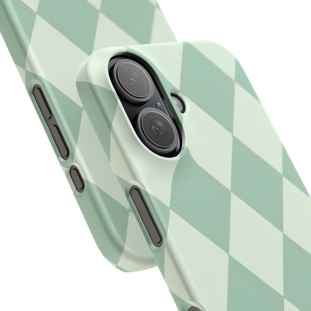 Mint Argyle Snap Phone Case