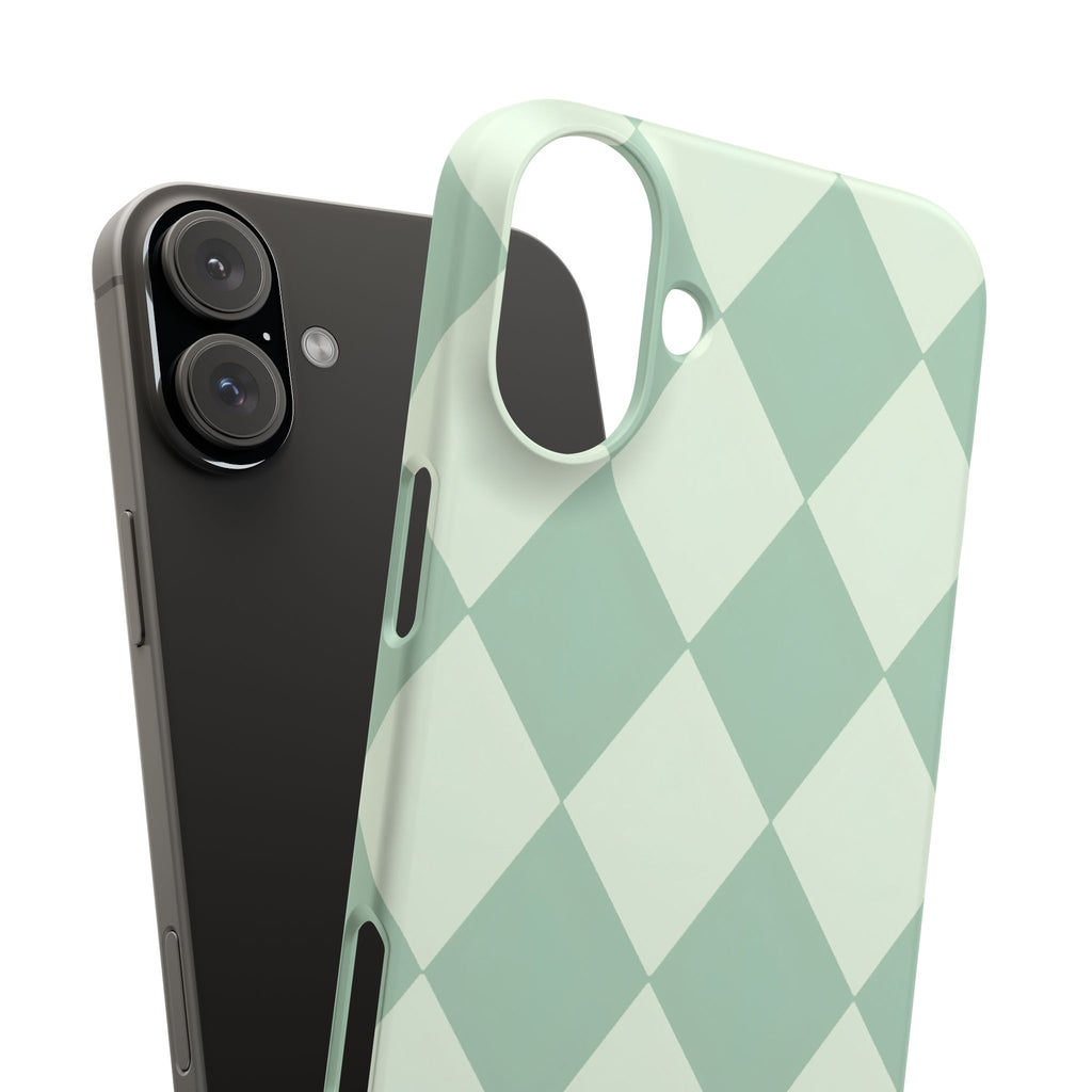 Mint Argyle Snap Phone Case