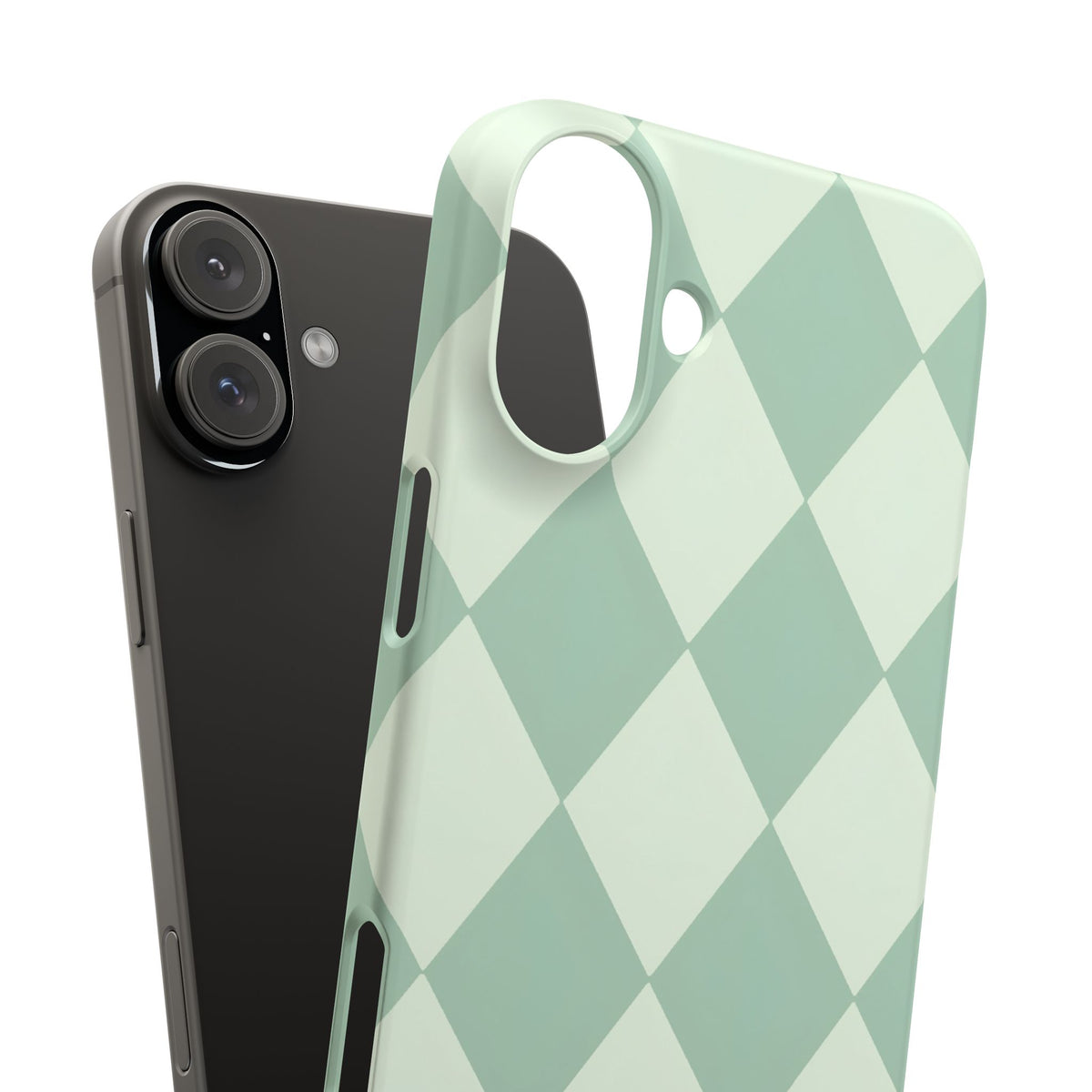 Mint Argyle Snap Phone Case