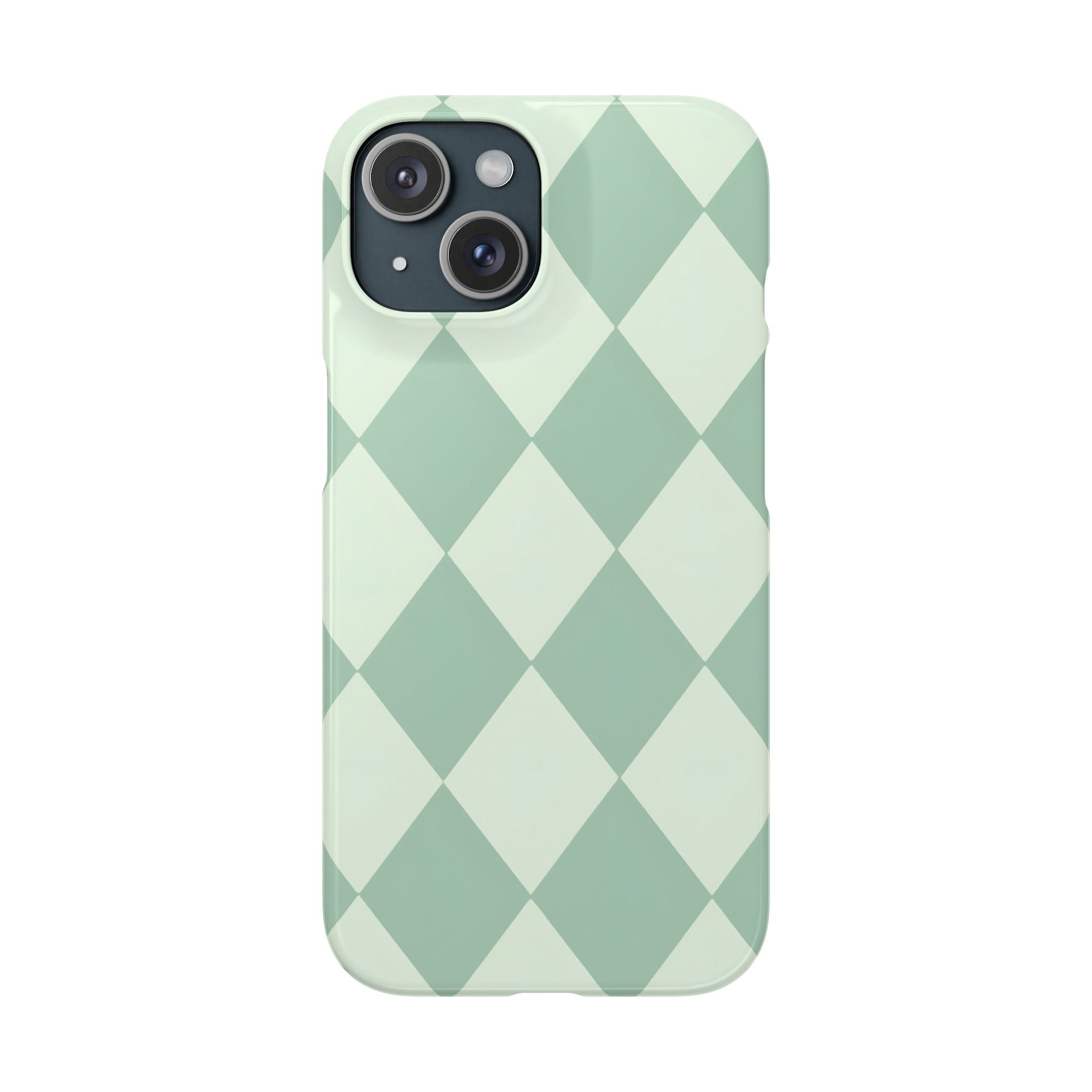 Mint Argyle Snap Phone Case