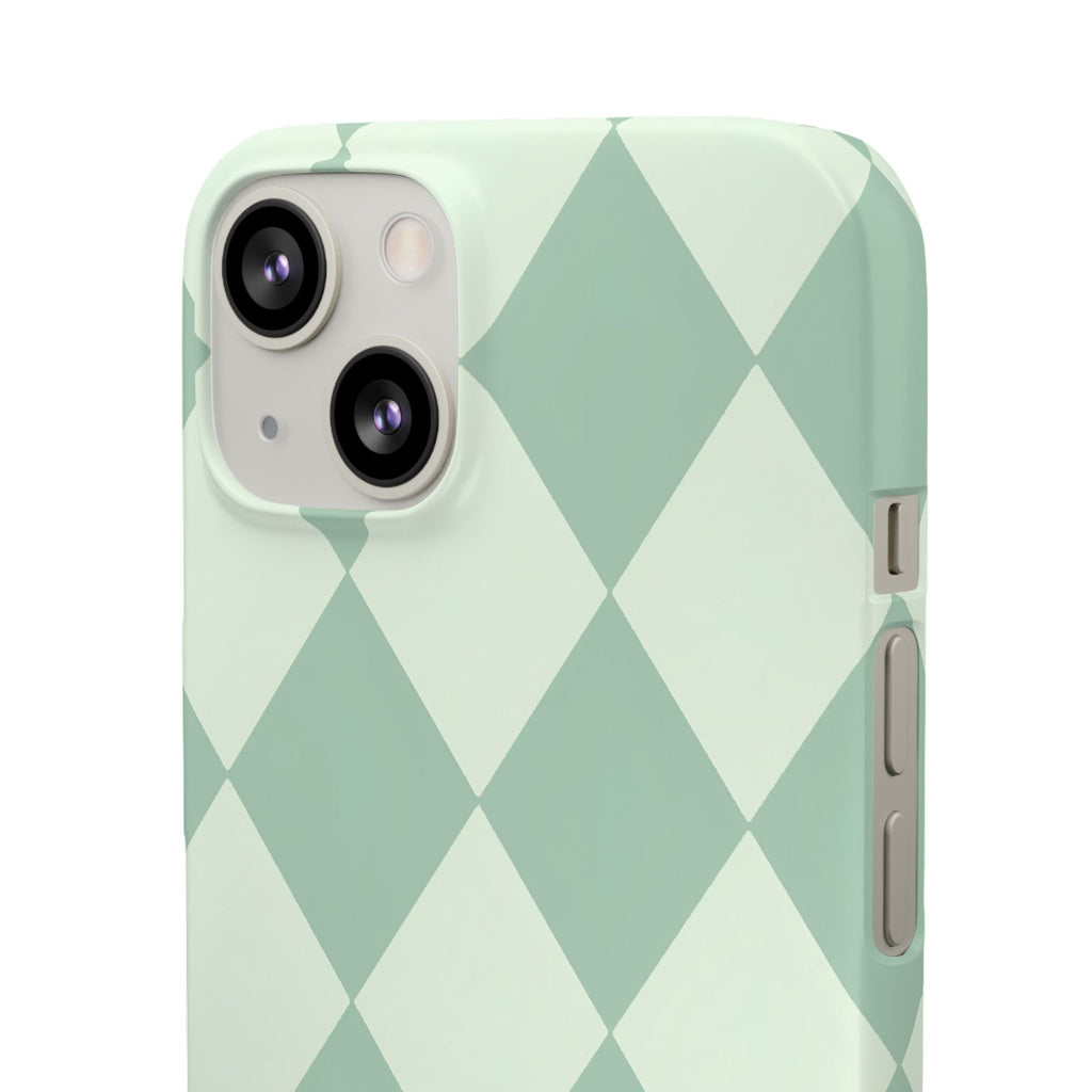 Mint Argyle Snap Phone Case