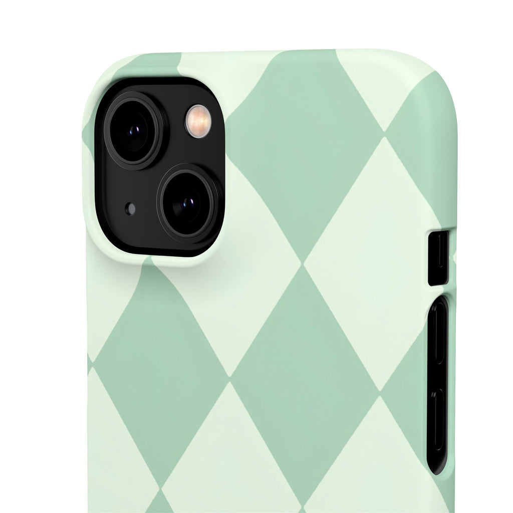 Mint Argyle Snap Phone Case
