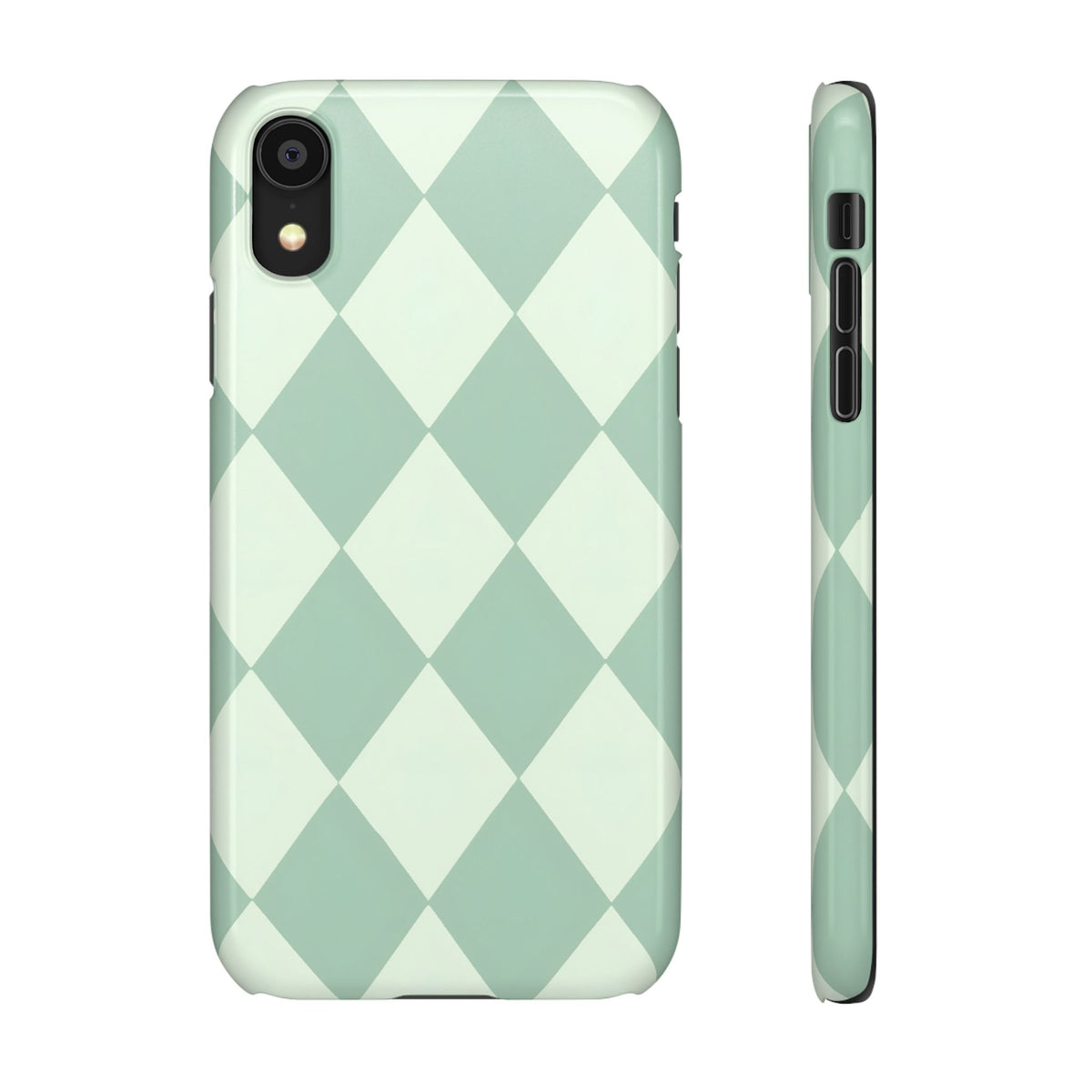 Mint Argyle Snap Phone Case