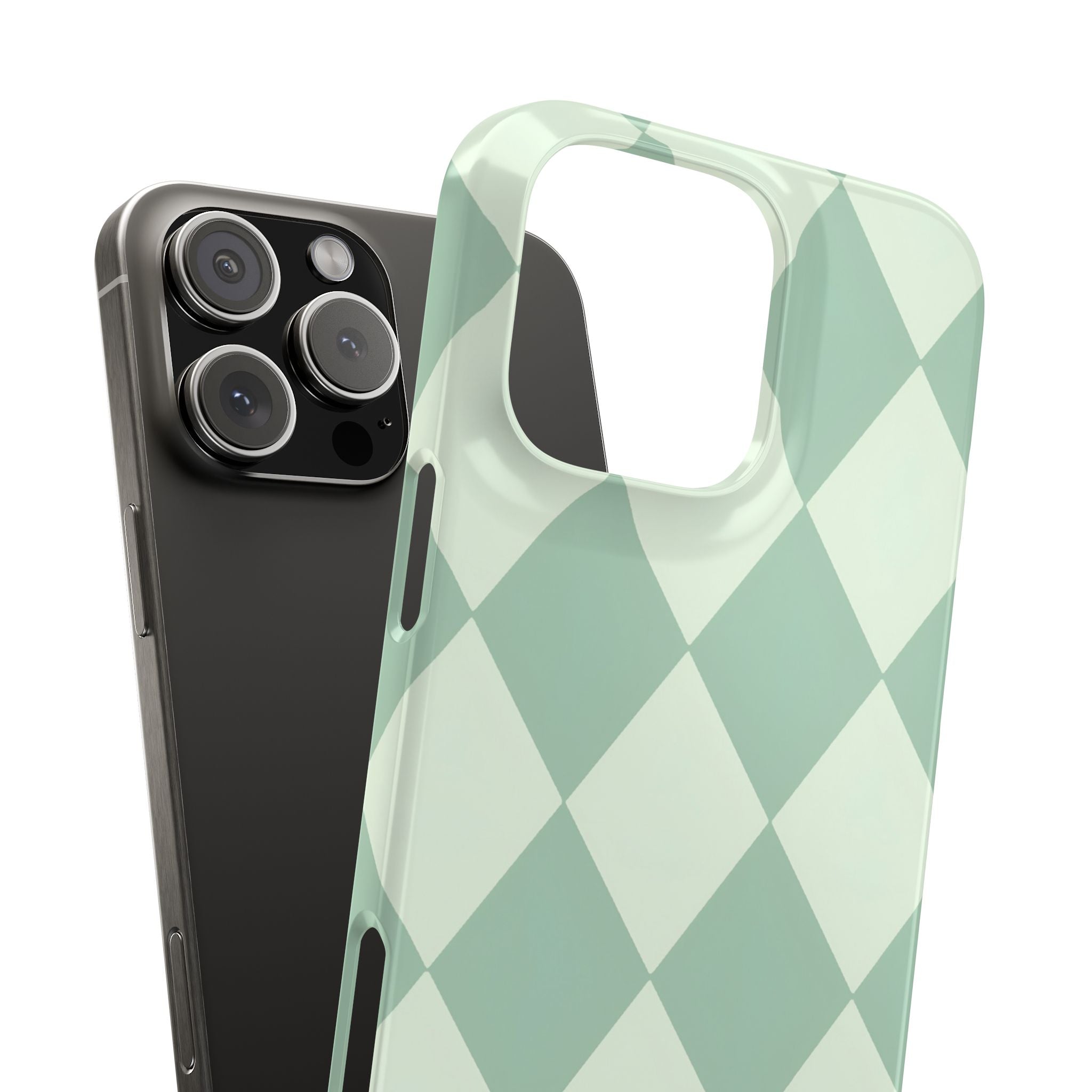 Mint Argyle Snap Phone Case