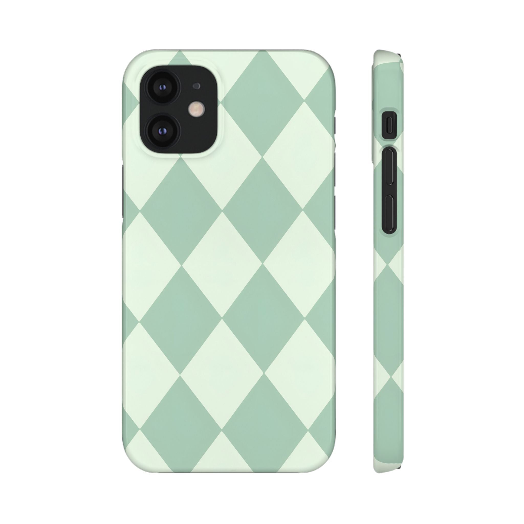 Mint Argyle Snap Phone Case