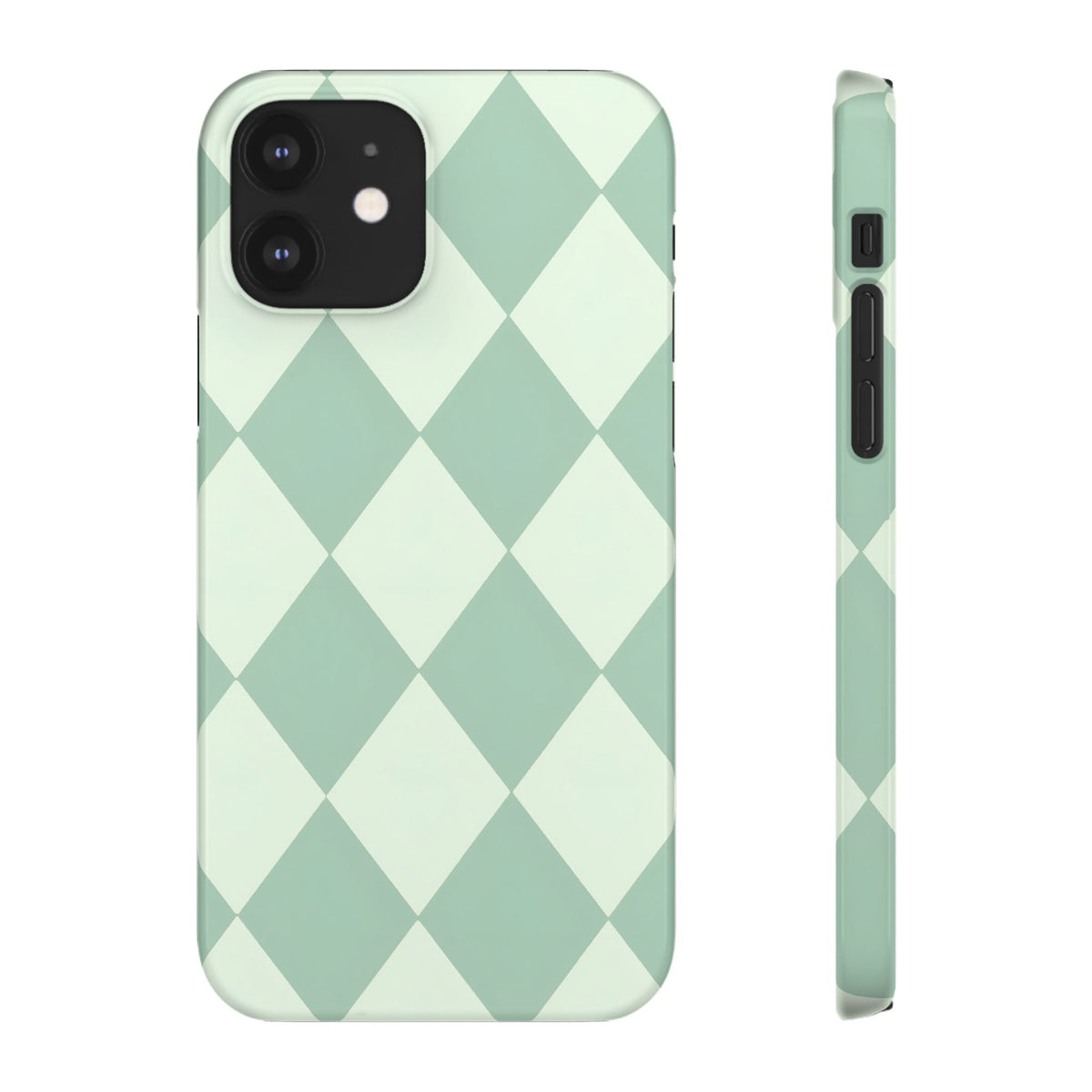 Mint Argyle Snap Phone Case