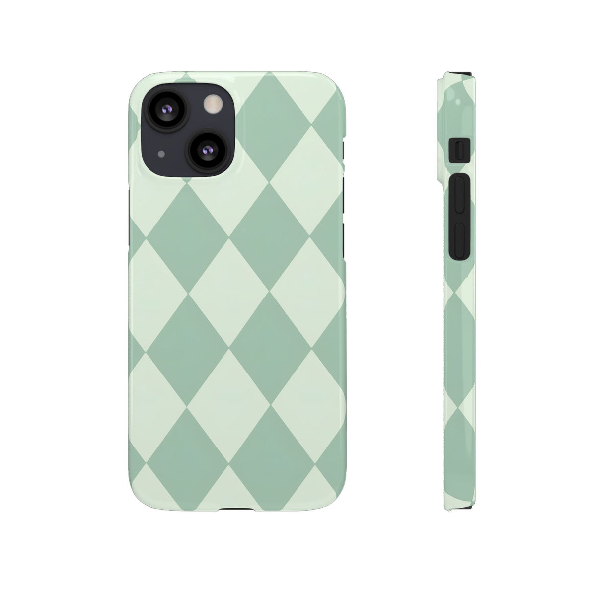 Mint Argyle Snap Phone Case