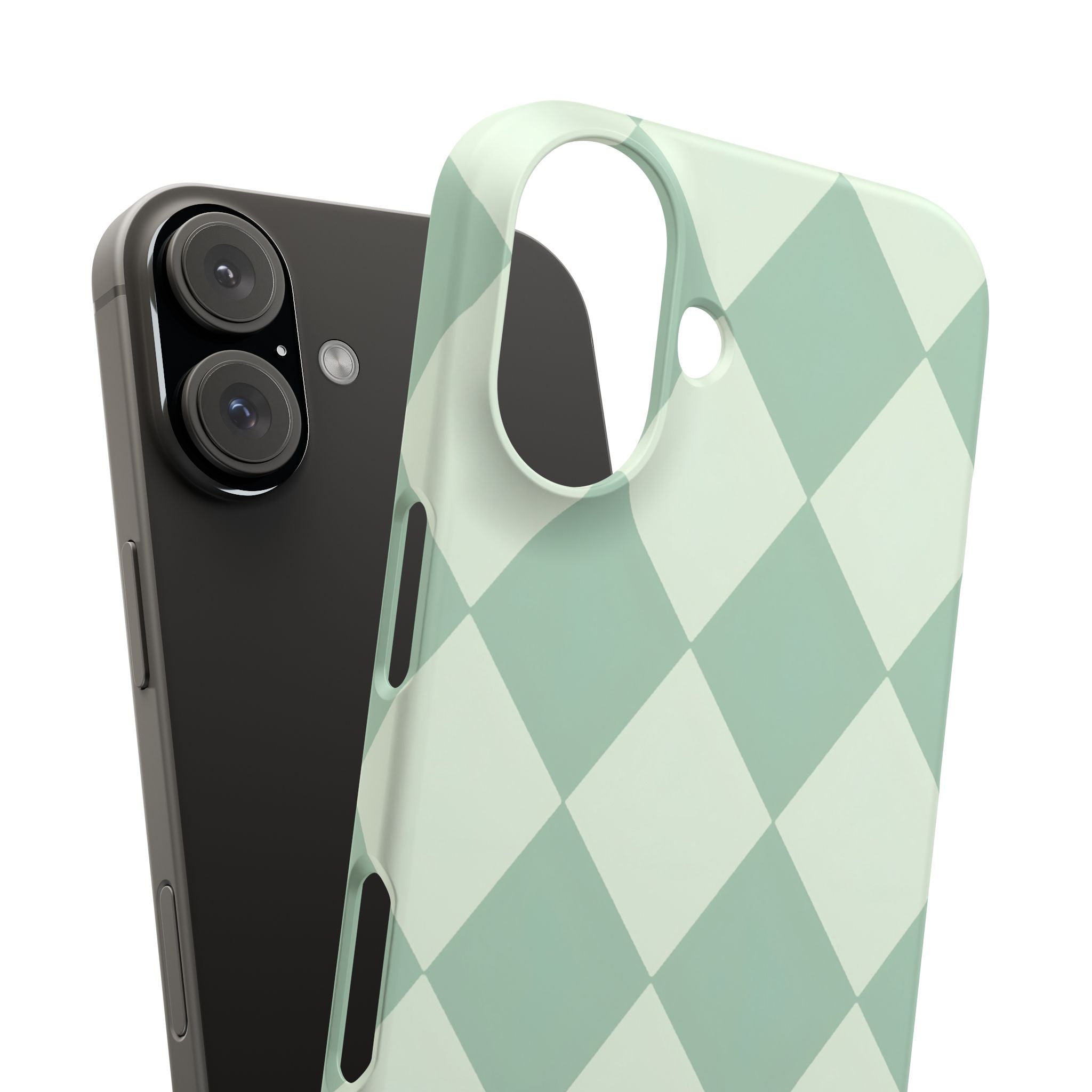 Mint Argyle Snap Phone Case