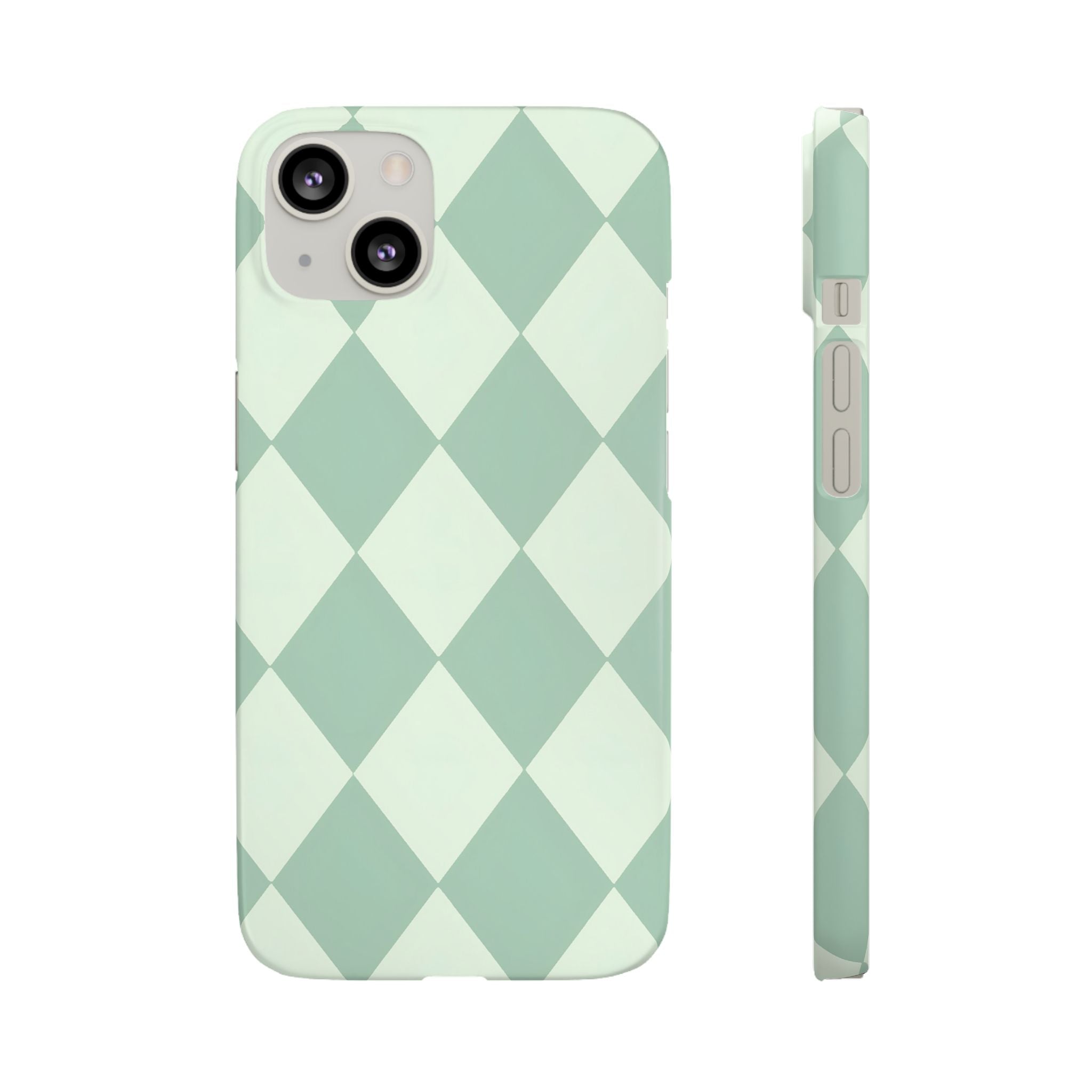 Mint Argyle Snap Phone Case