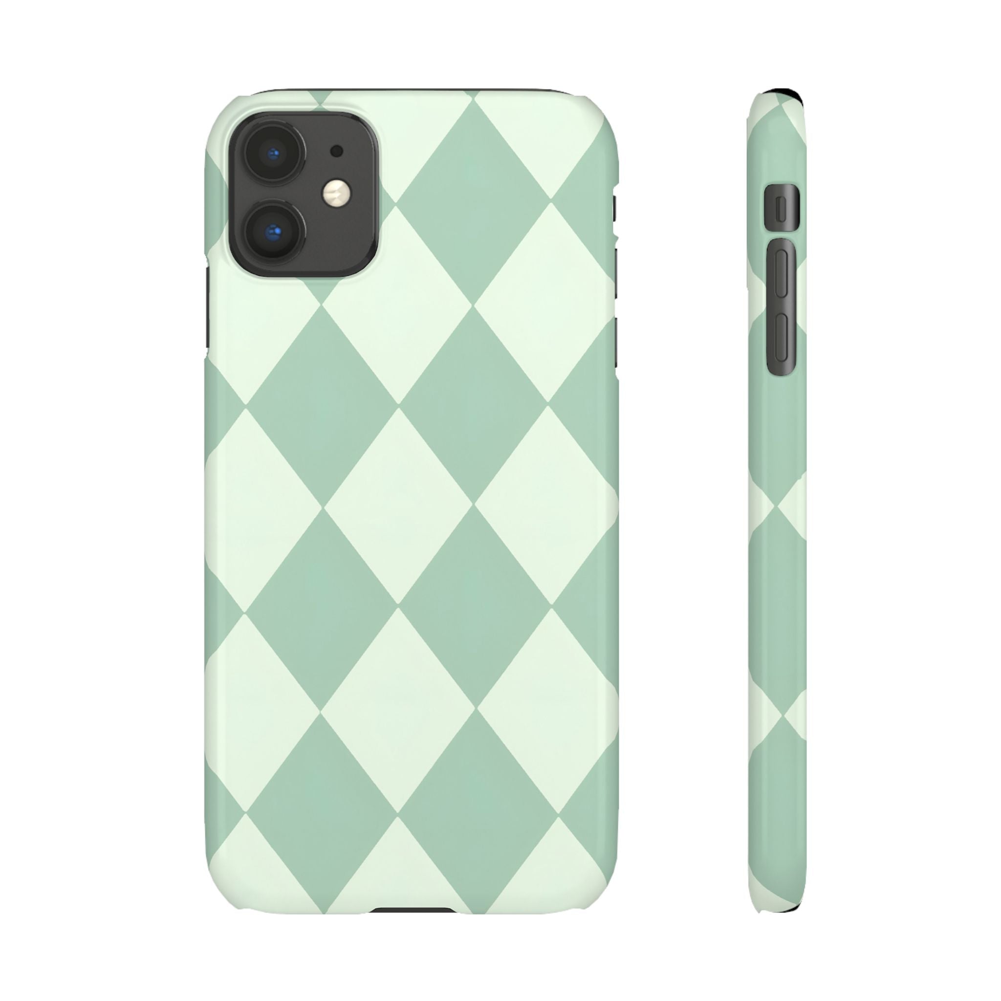 Mint Argyle Snap Phone Case