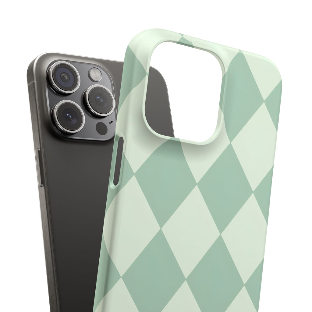 Mint Argyle Snap Phone Case