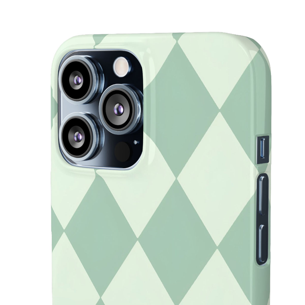 Mint Argyle Snap Phone Case