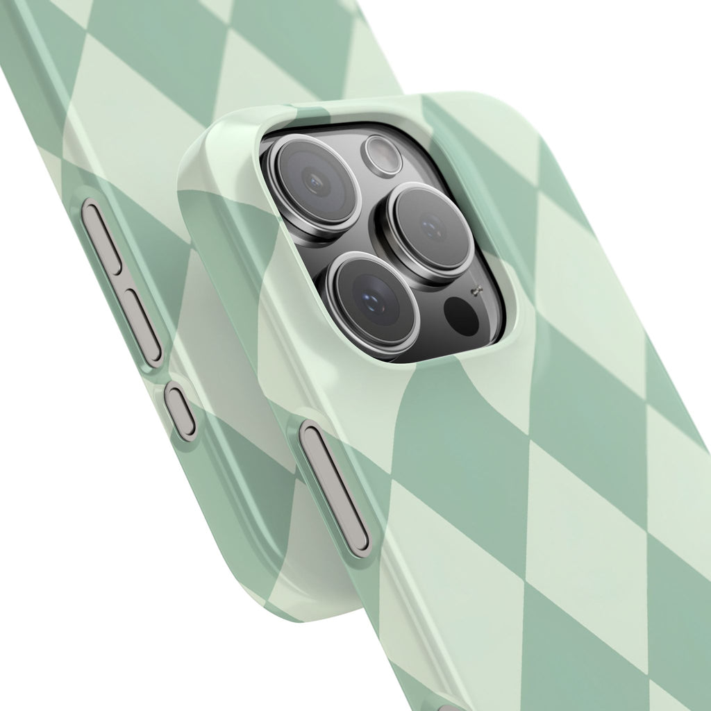 Mint Argyle Snap Phone Case