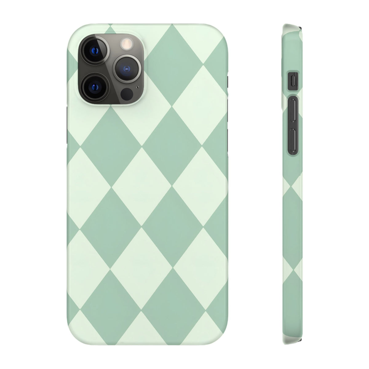 Mint Argyle Snap Phone Case