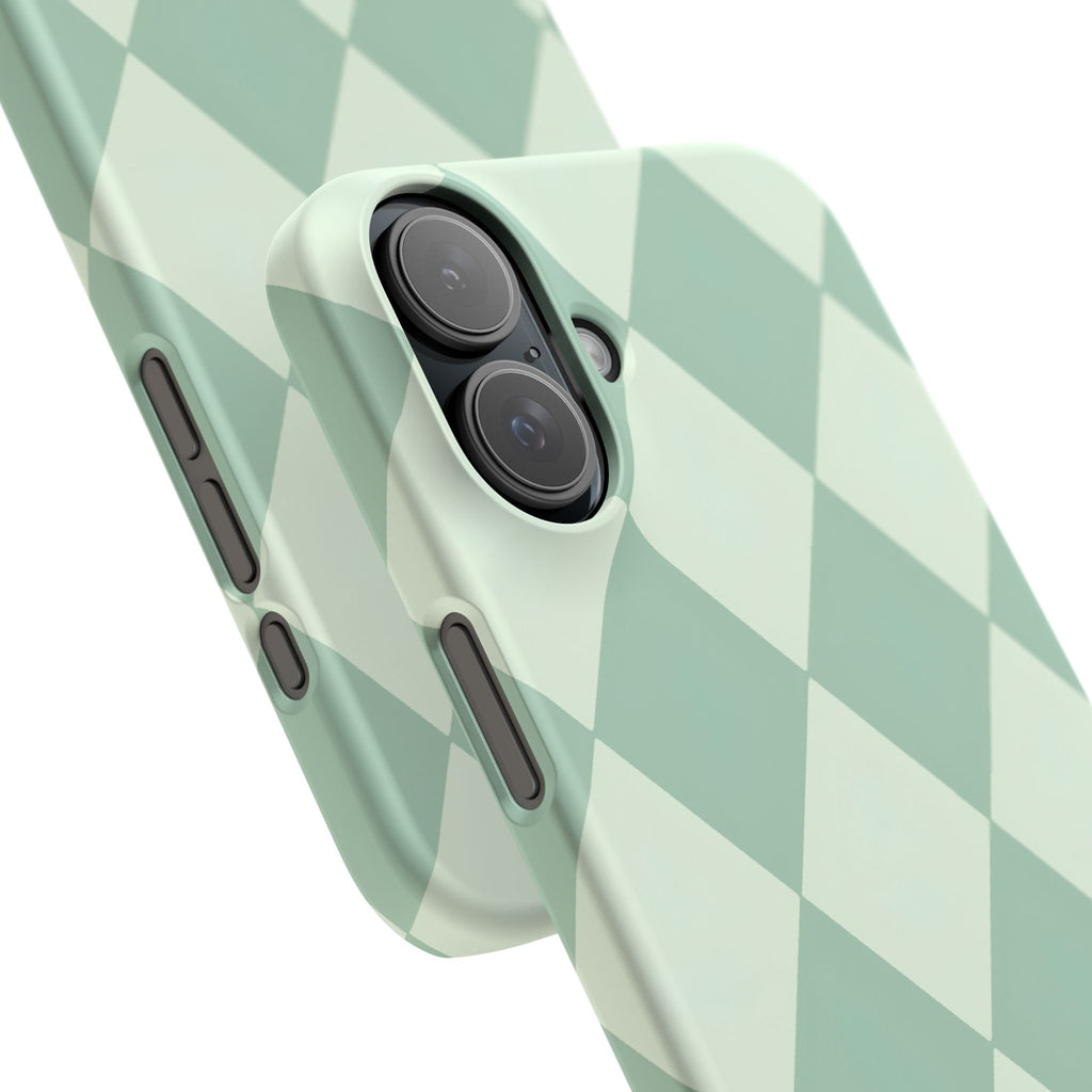 Mint Argyle Snap Phone Case