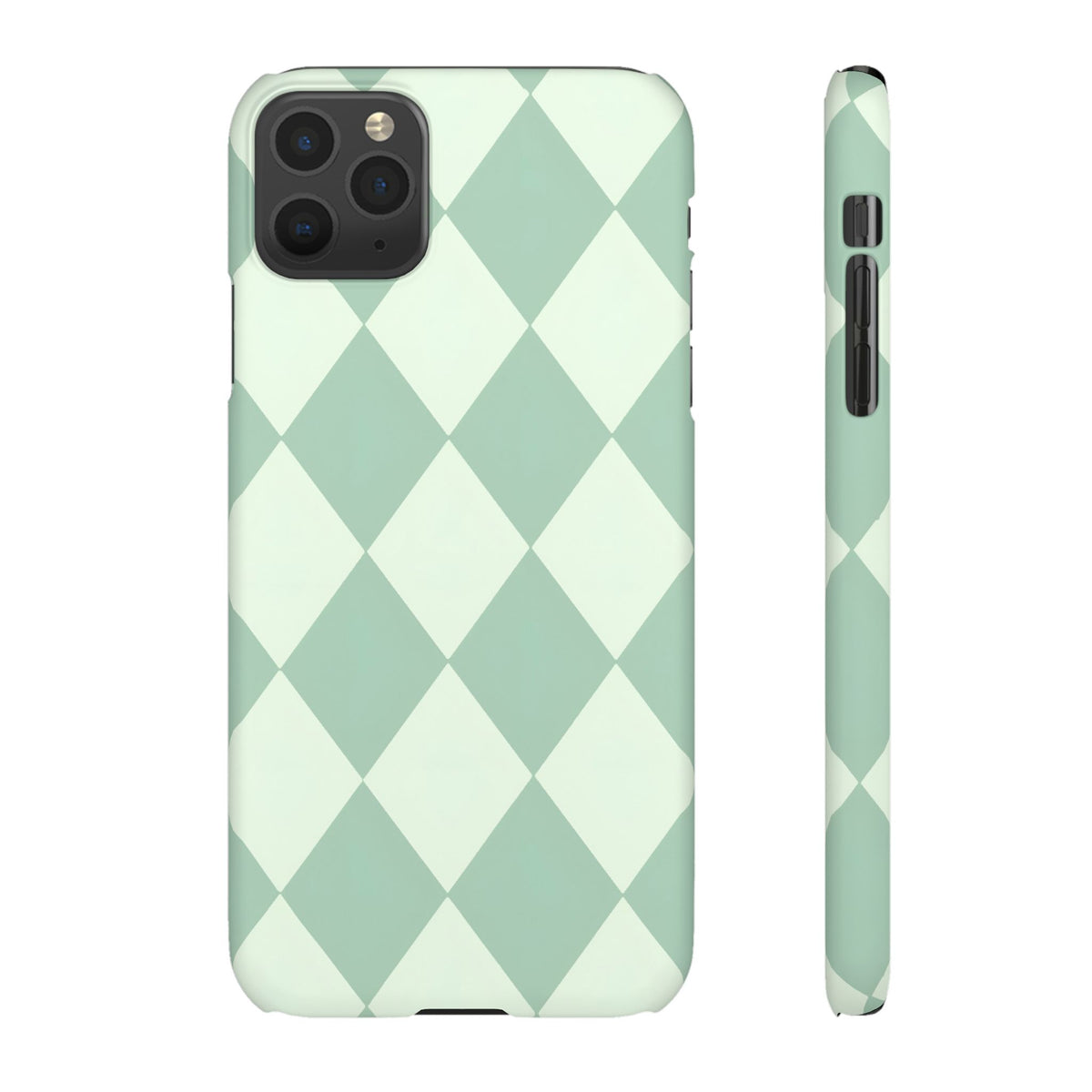 Mint Argyle Snap Phone Case