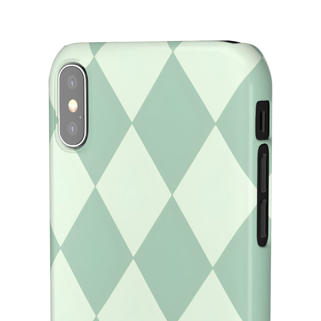 Mint Argyle Snap Phone Case
