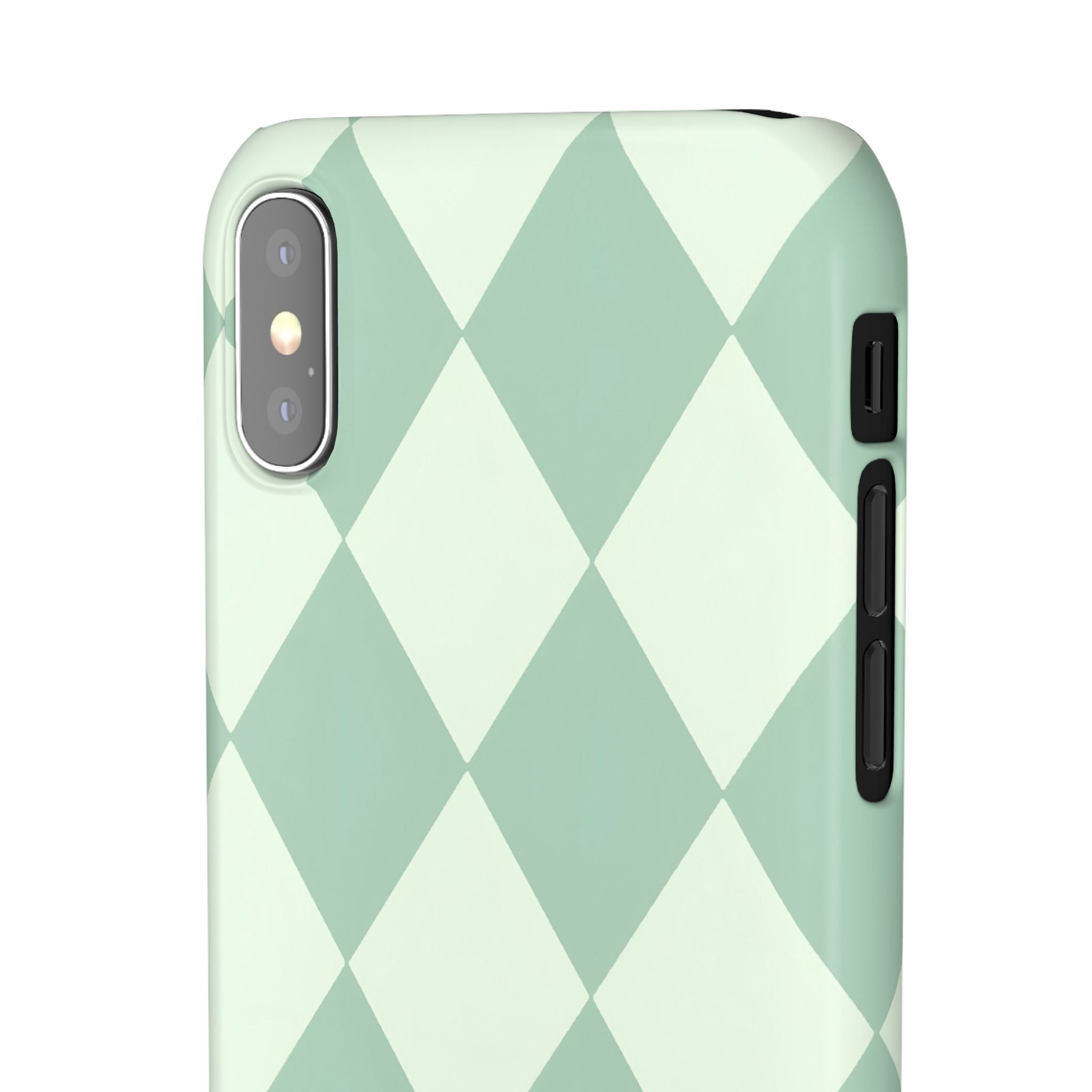 Mint Argyle Snap Phone Case
