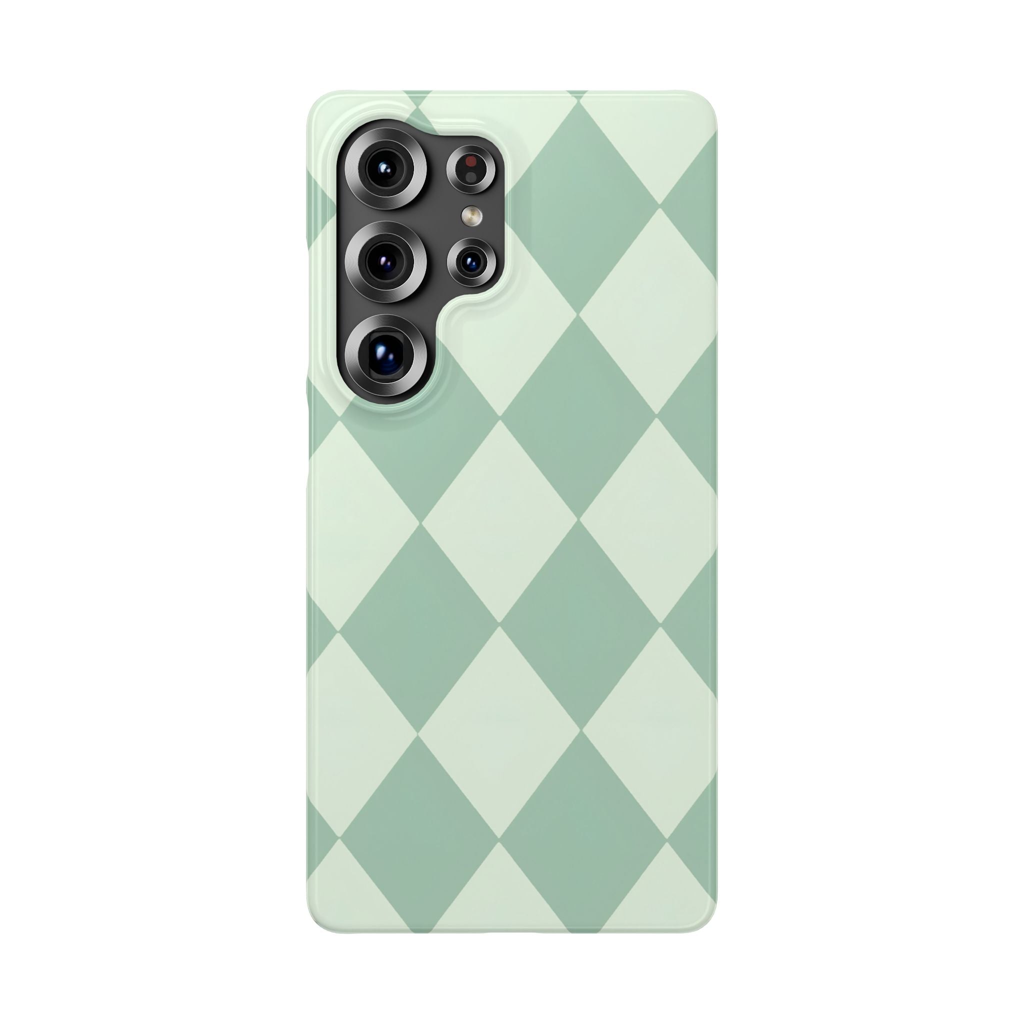 Mint Argyle Snap Phone Case