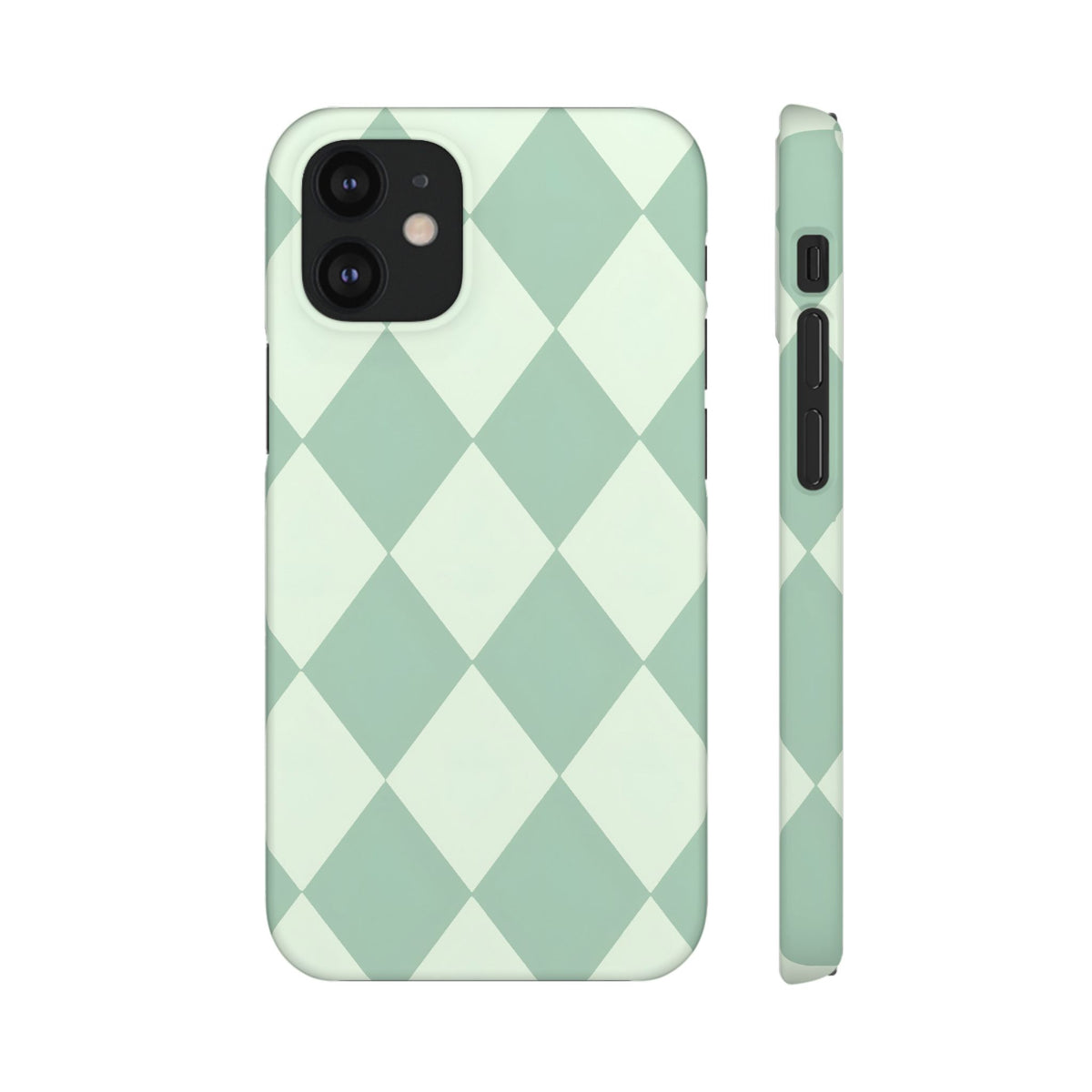 Mint Argyle Snap Phone Case